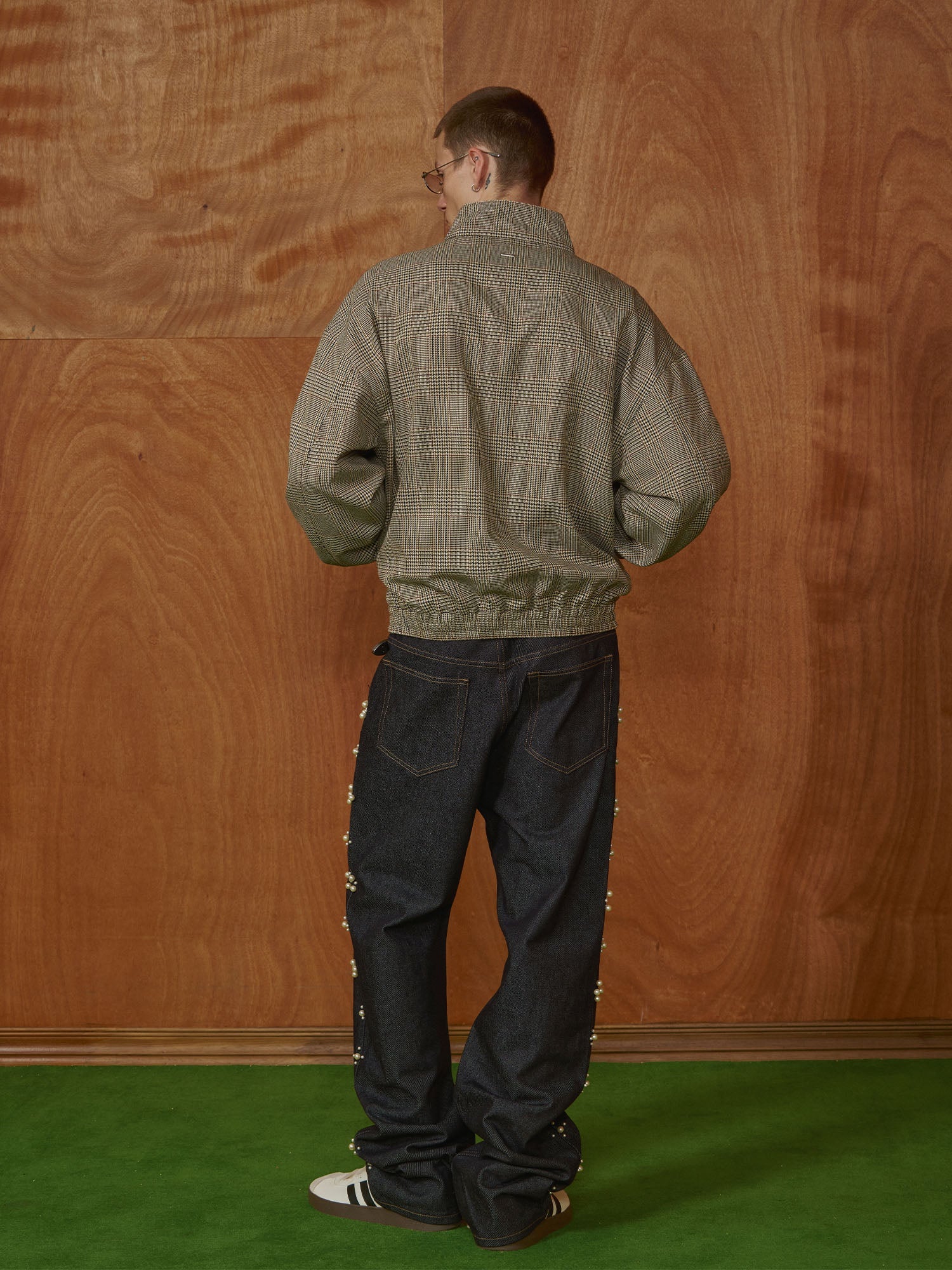 PMW Pearl-Embellished Raw Jeans-Jeans-S-Free Shipping Leatheretro