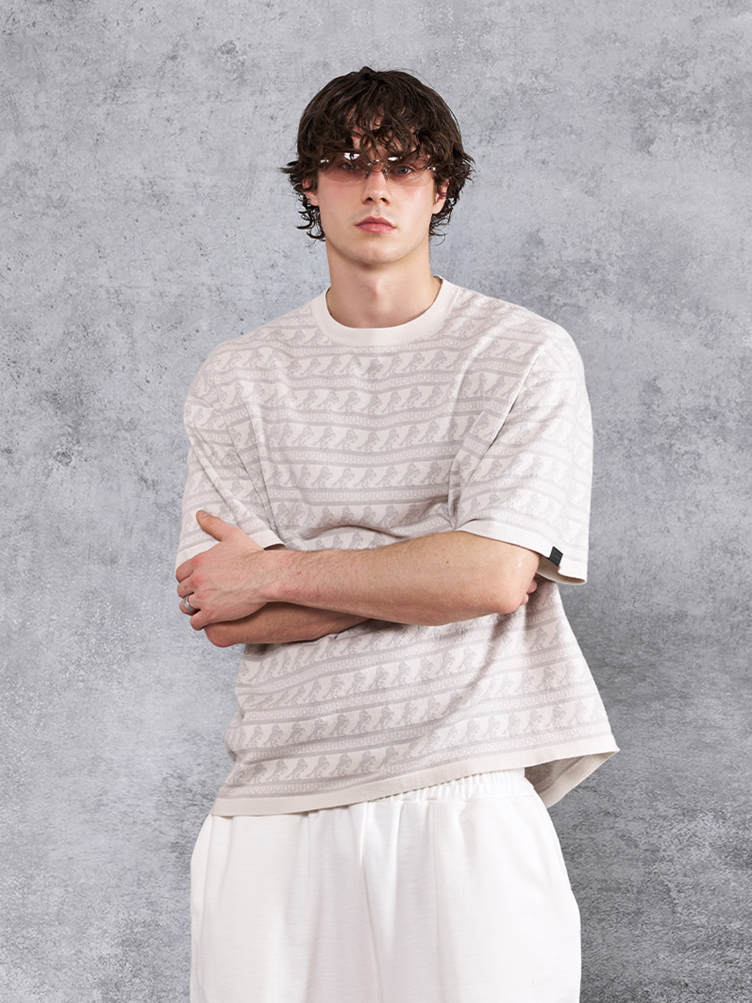 PMW Horse Jacquard Knitted T Shirt-T Shirt-S-Gold-Free Shipping Leatheretro