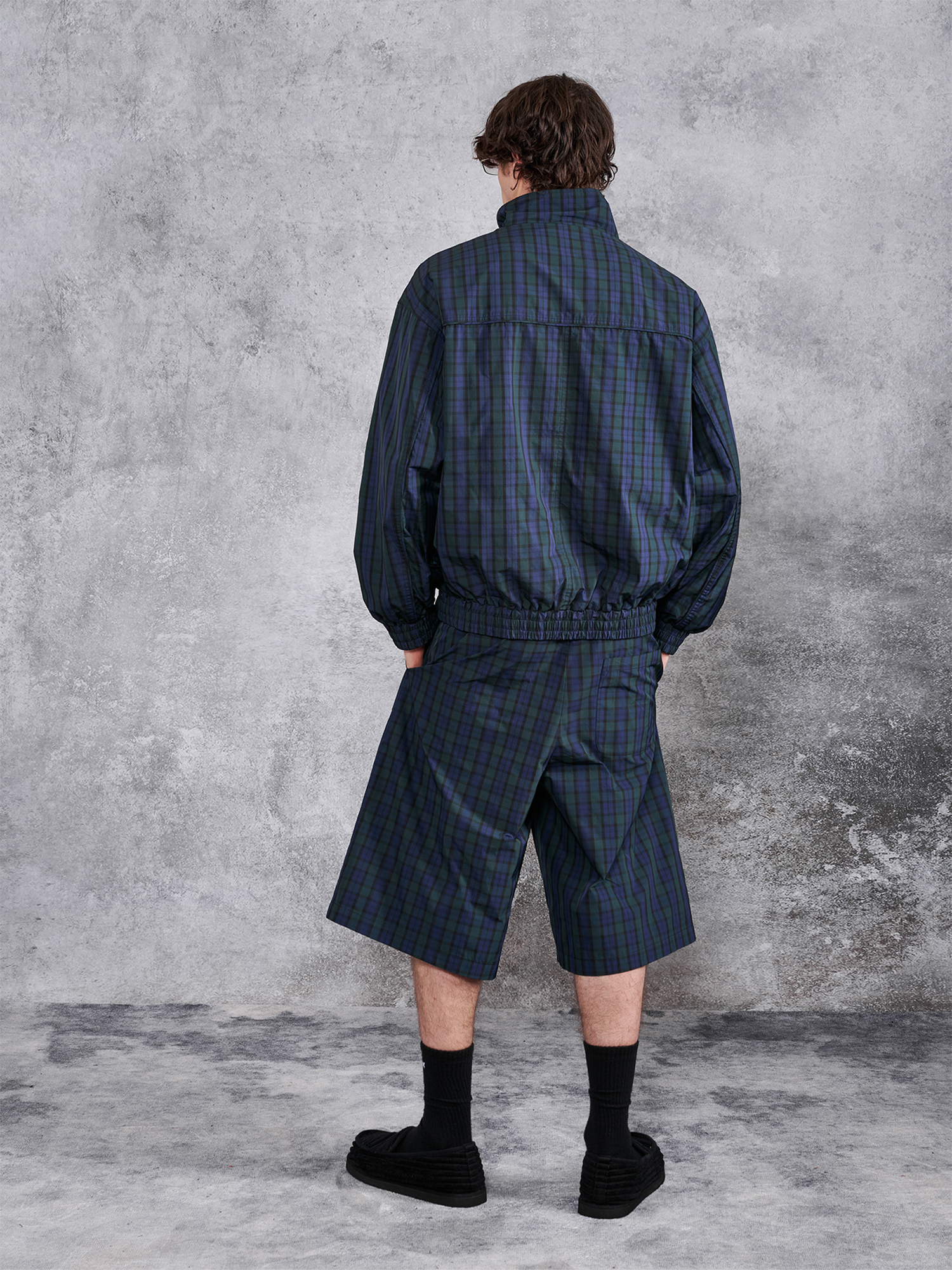 PMW Retro Plaid Drawstring Wide-Leg Shorts-Shorts-S-Free Shipping Leatheretro