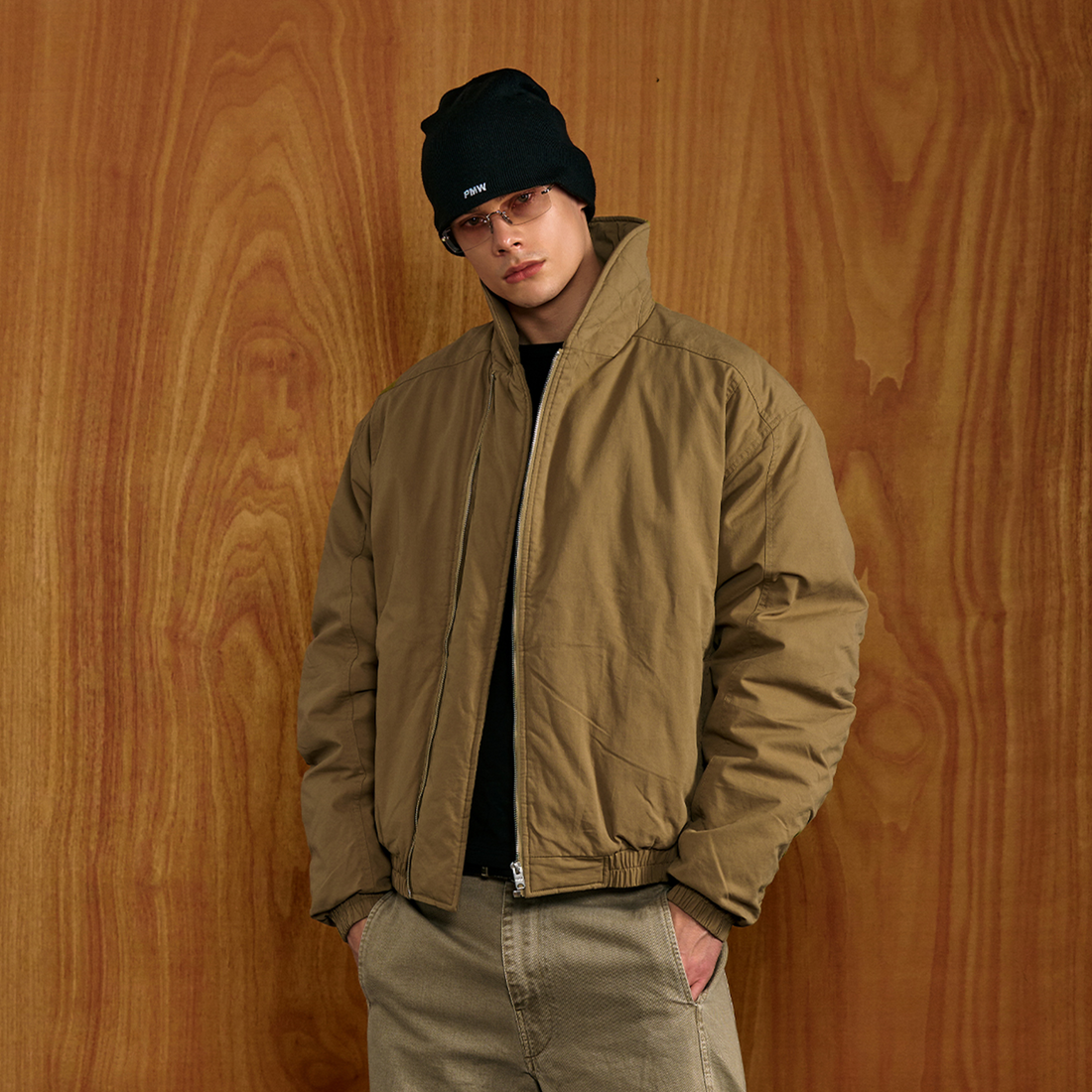 PMW Essential Stand-Collar Padded Jacket-Jacket-S-Brown-Free Shipping Leatheretro