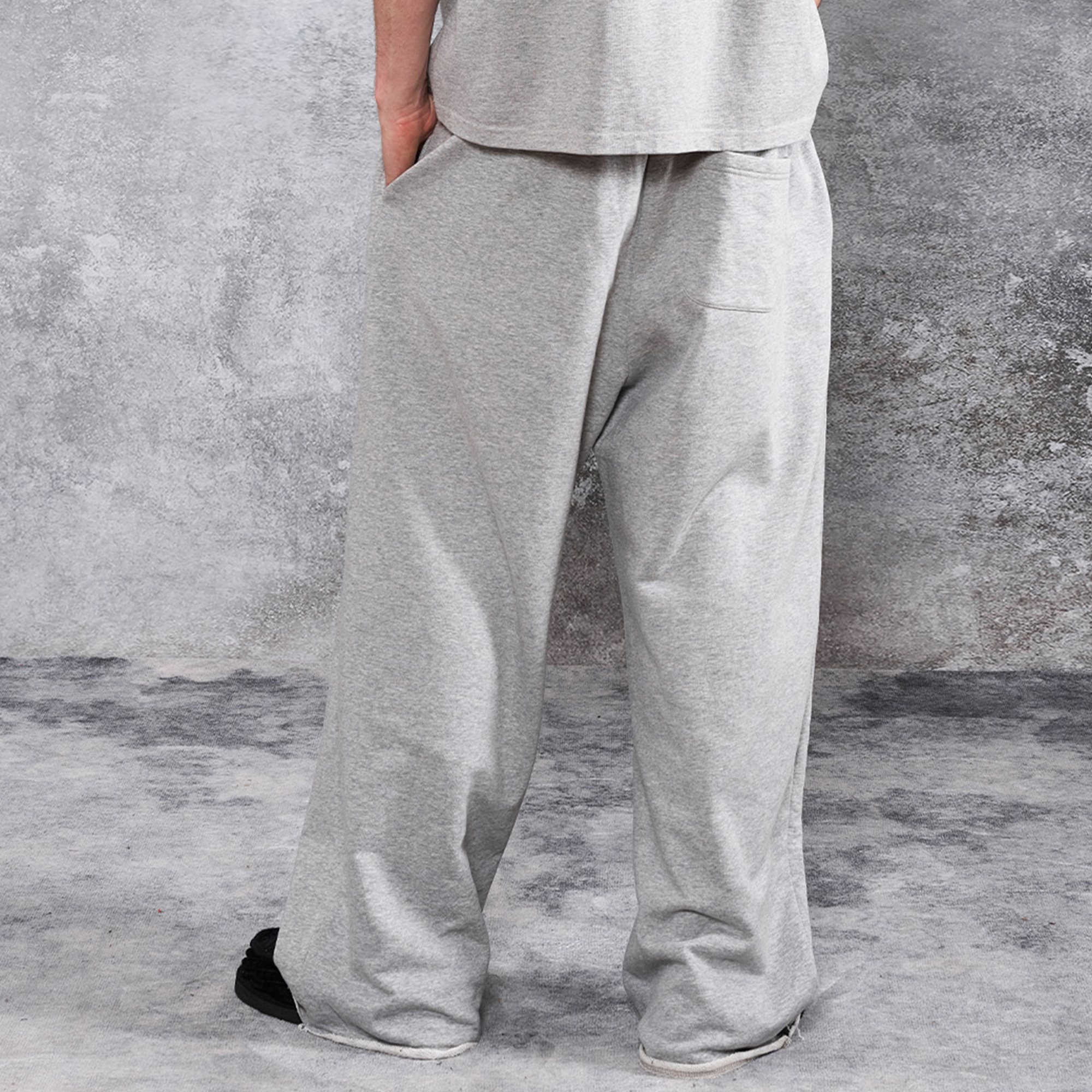PMW Terry Wide-Leg Straight Sweatpants-Pants-S-White-Free Shipping Leatheretro