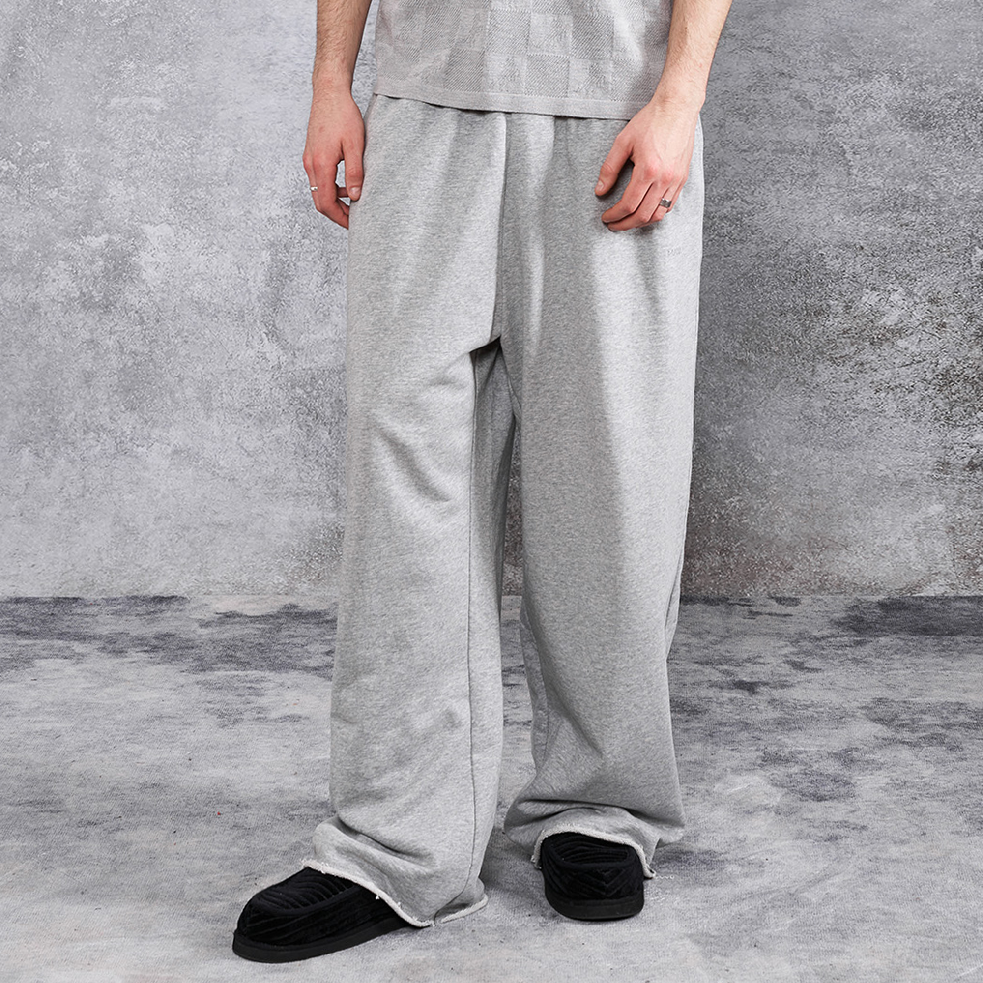 PMW Terry Wide-Leg Straight Sweatpants-Pants-S-White-Free Shipping Leatheretro