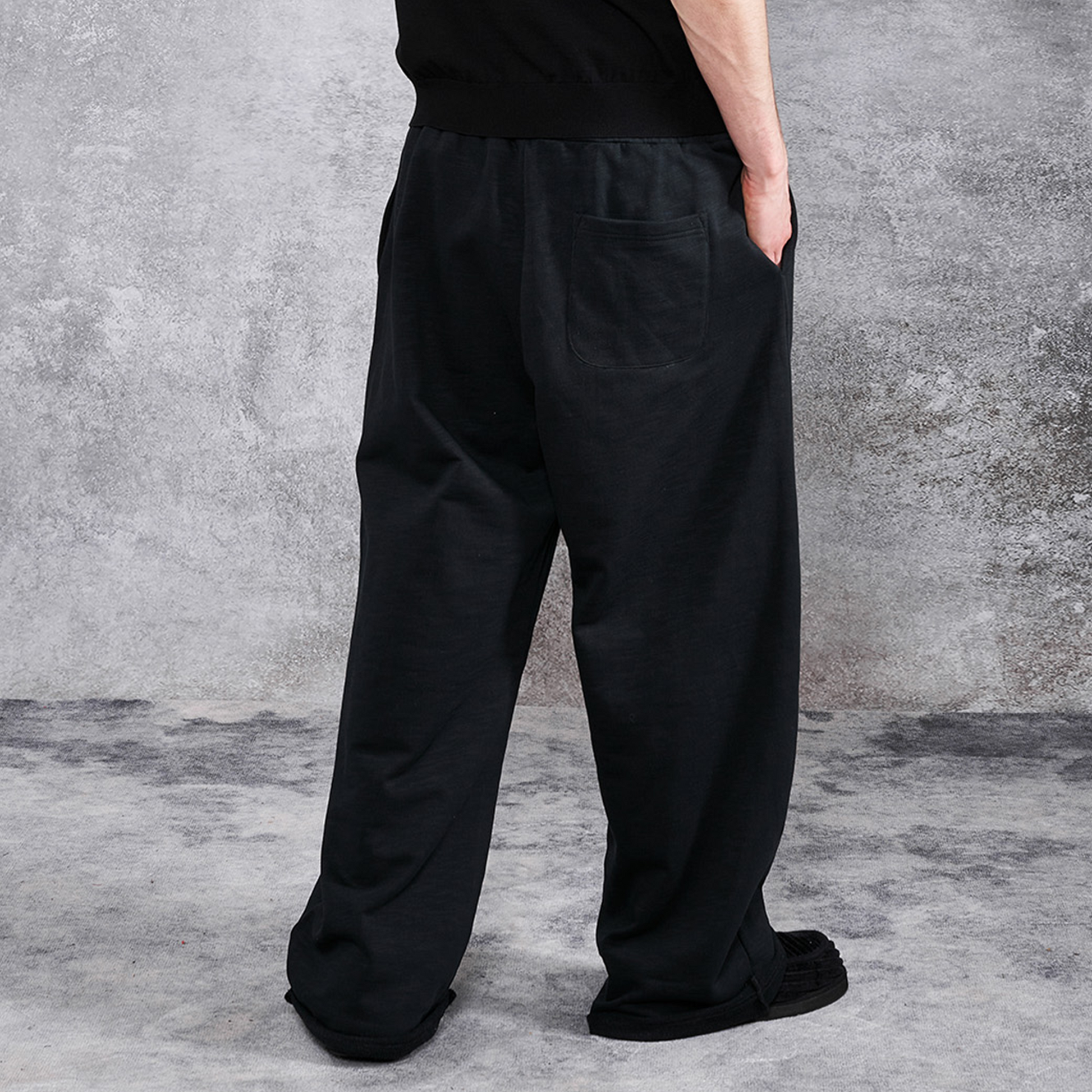 PMW Terry Wide-Leg Straight Sweatpants-Pants-S-White-Free Shipping Leatheretro