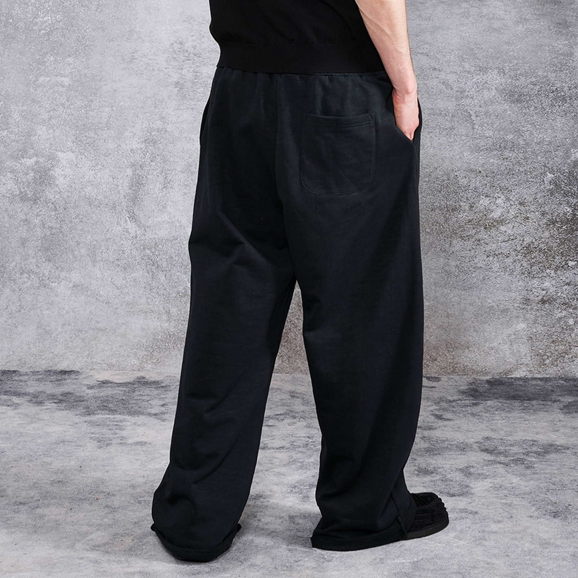 PMW Terry Wide-Leg Straight Sweatpants-Pants-S-White-Free Shipping Leatheretro