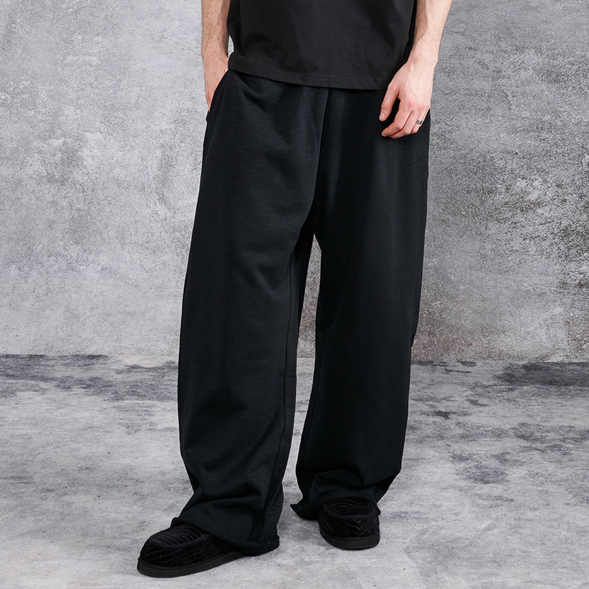 PMW Terry Wide-Leg Straight Sweatpants-Pants-S-White-Free Shipping Leatheretro