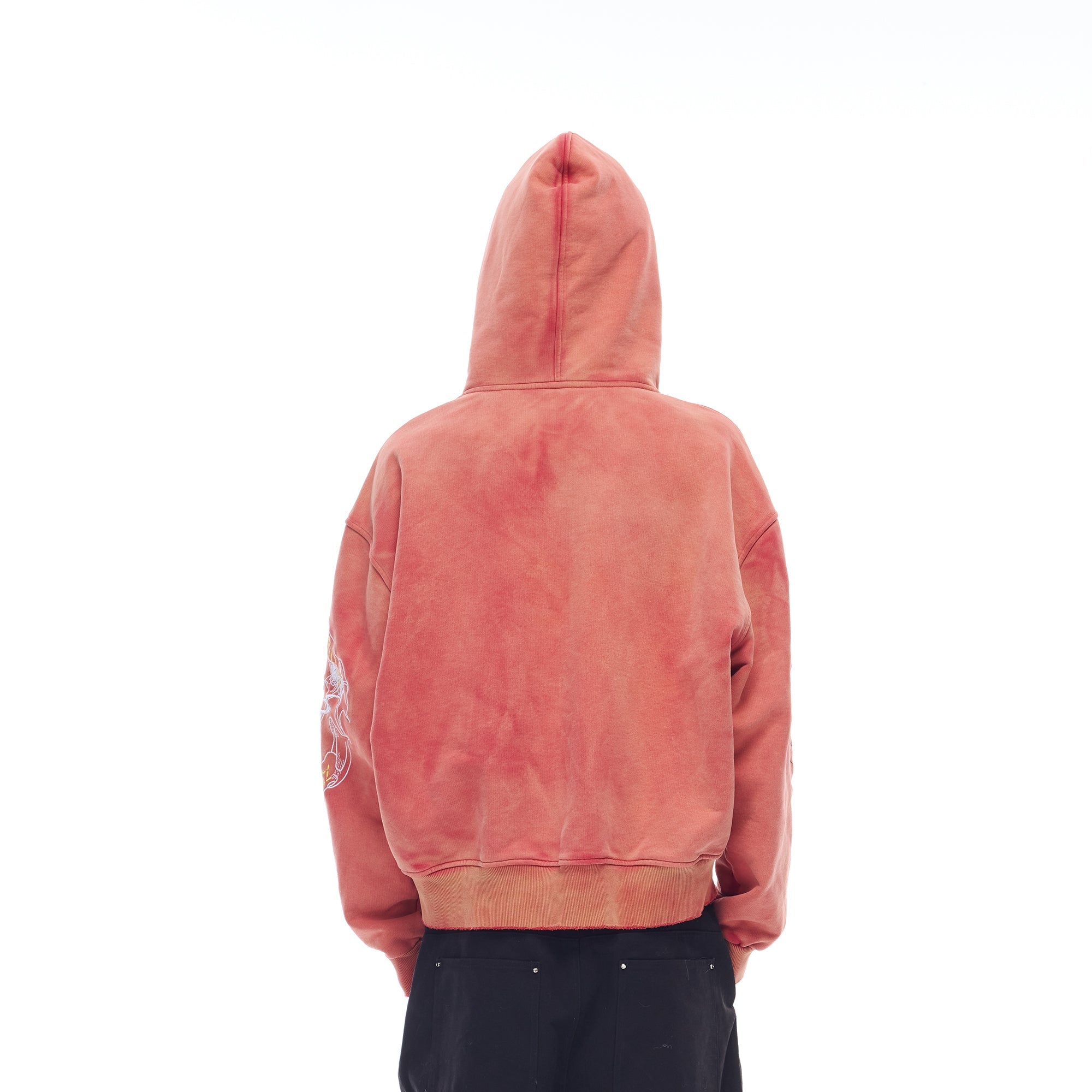 WHISTLEHUNTER Washed Graphic Embroidered Hoodie-Hoodie-S(Preorder)-Orange-Free Shipping Leatheretro