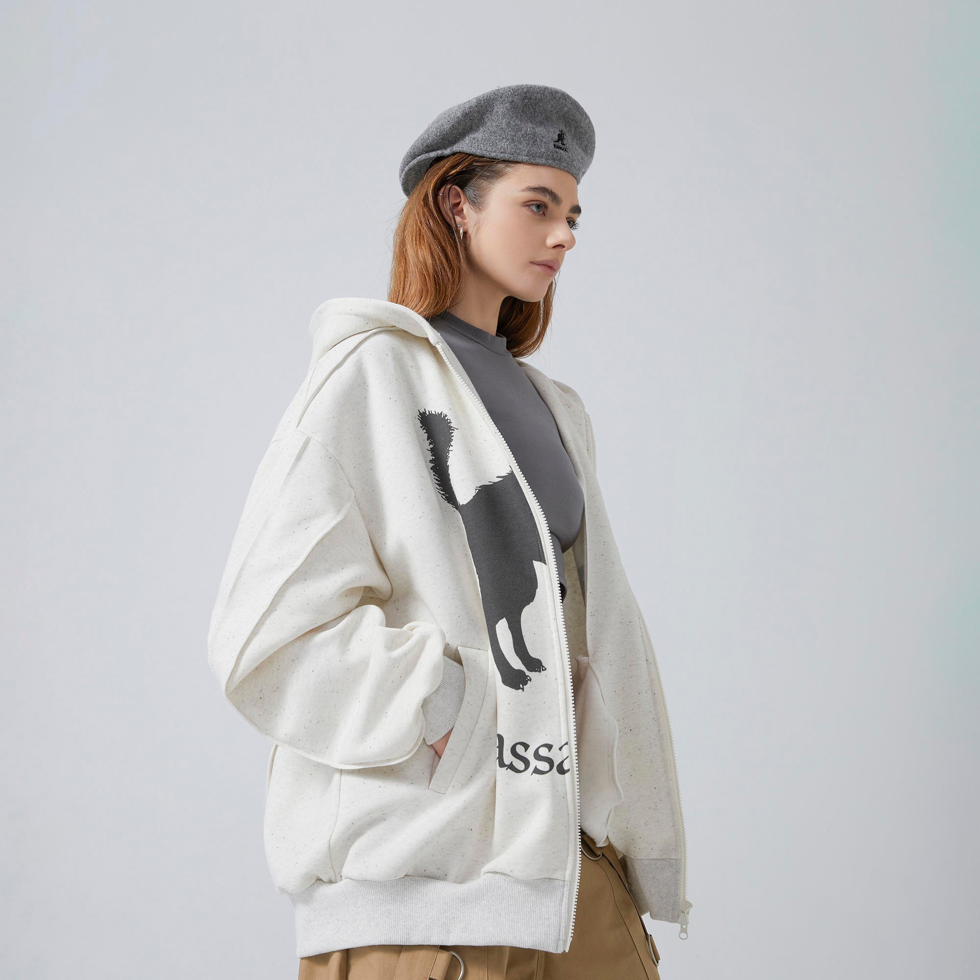 ERROR CODE ROBOT Black Cat Graphic Oversized Zip-Up Hoodie-Hoodie-XS-Free Shipping Leatheretro