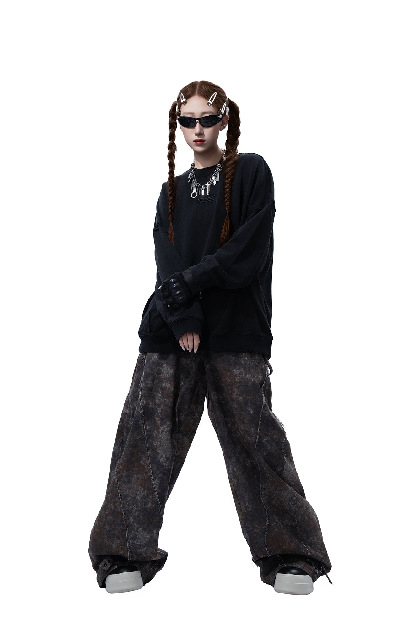 MOGONGSHE Distressed Detachable Drape Curved Panel Jeans-Jeans-S-Free Shipping Leatheretro