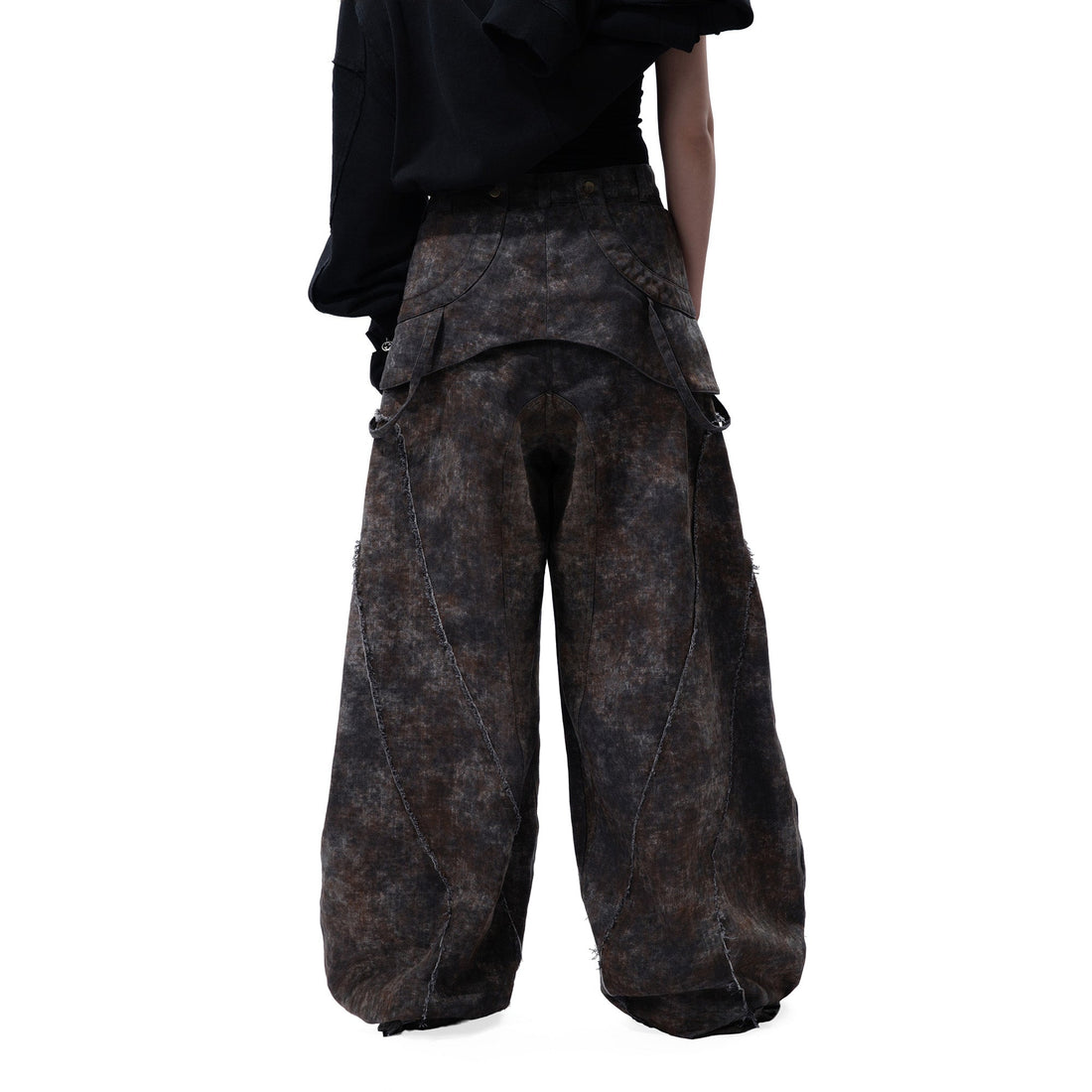 MOGONGSHE Distressed Detachable Drape Curved Panel Jeans-Jeans-S-Free Shipping Leatheretro
