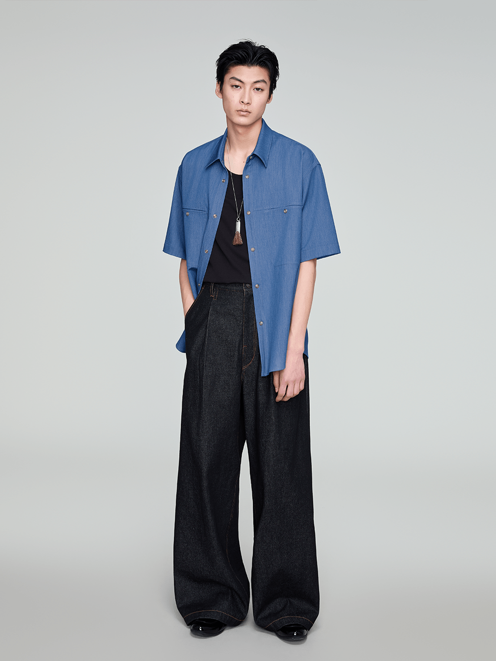 OPICLOTH Retro Washed Pleated Wide-Leg Jeans-Jeans-XS-Free Shipping Leatheretro