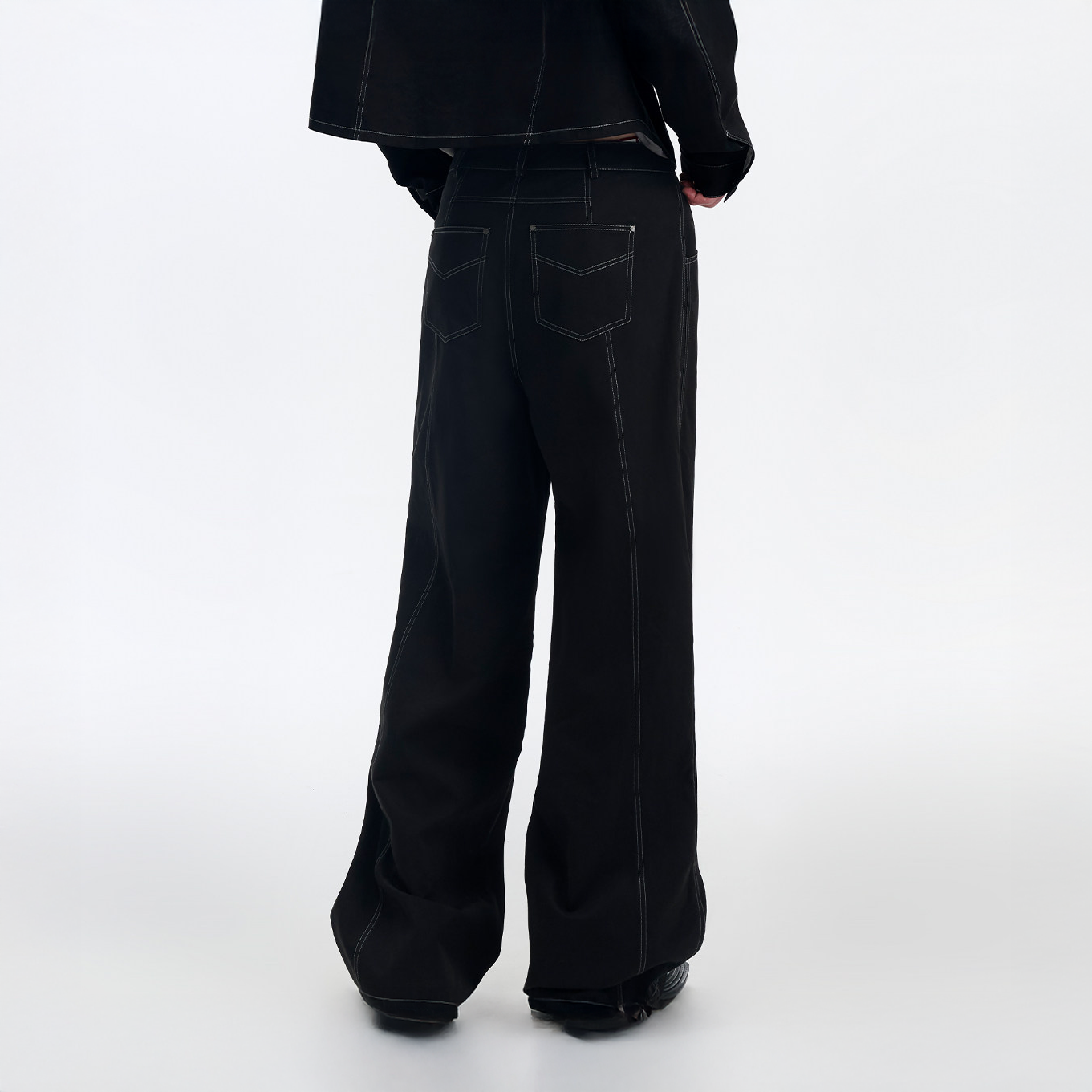 TIWILLTANG Retro Stitched Paneled Oversized Pants-Pants-S-Black-Free Shipping Leatheretro