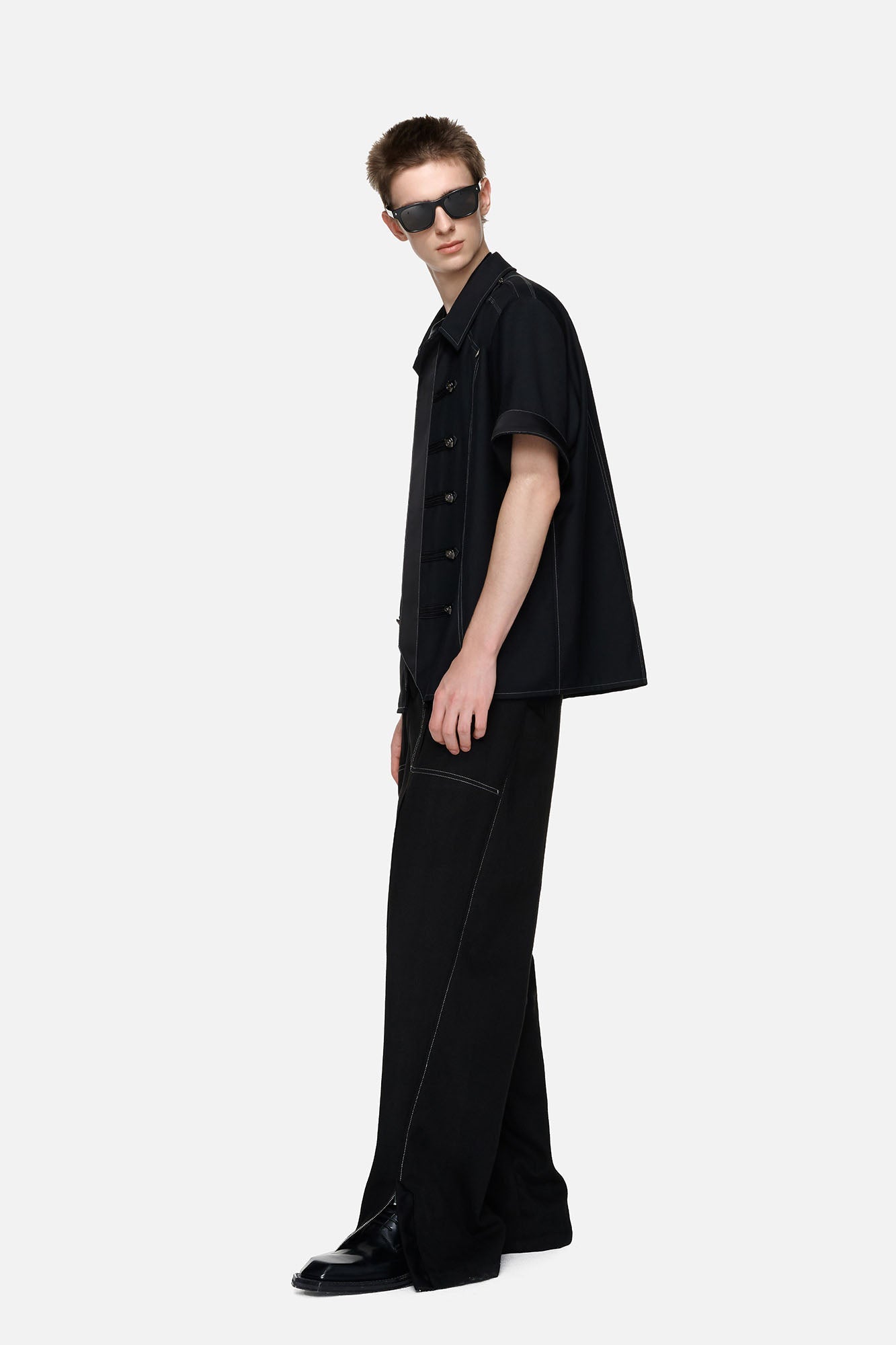 TIWILLTANG Napoleon Cuban Half Shirt-Half shirt-S-Free Shipping Leatheretro