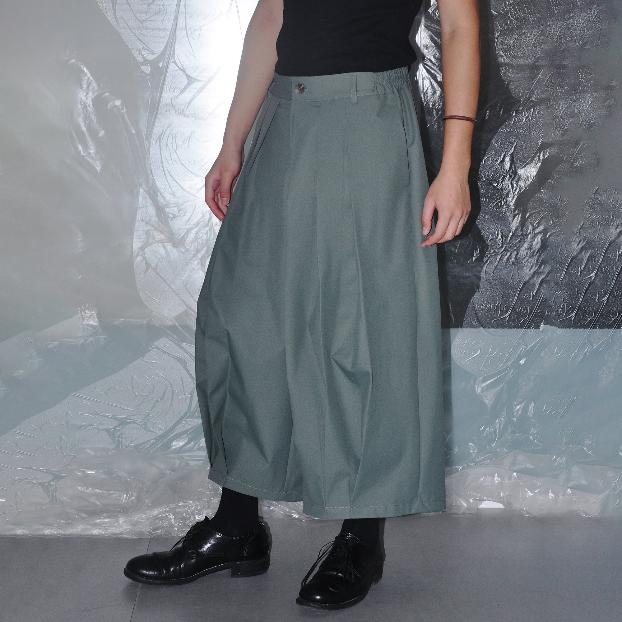7440 37 1 Oversized Triple-Pleat Cropped Trousers-Pants-S-Free Shipping Leatheretro
