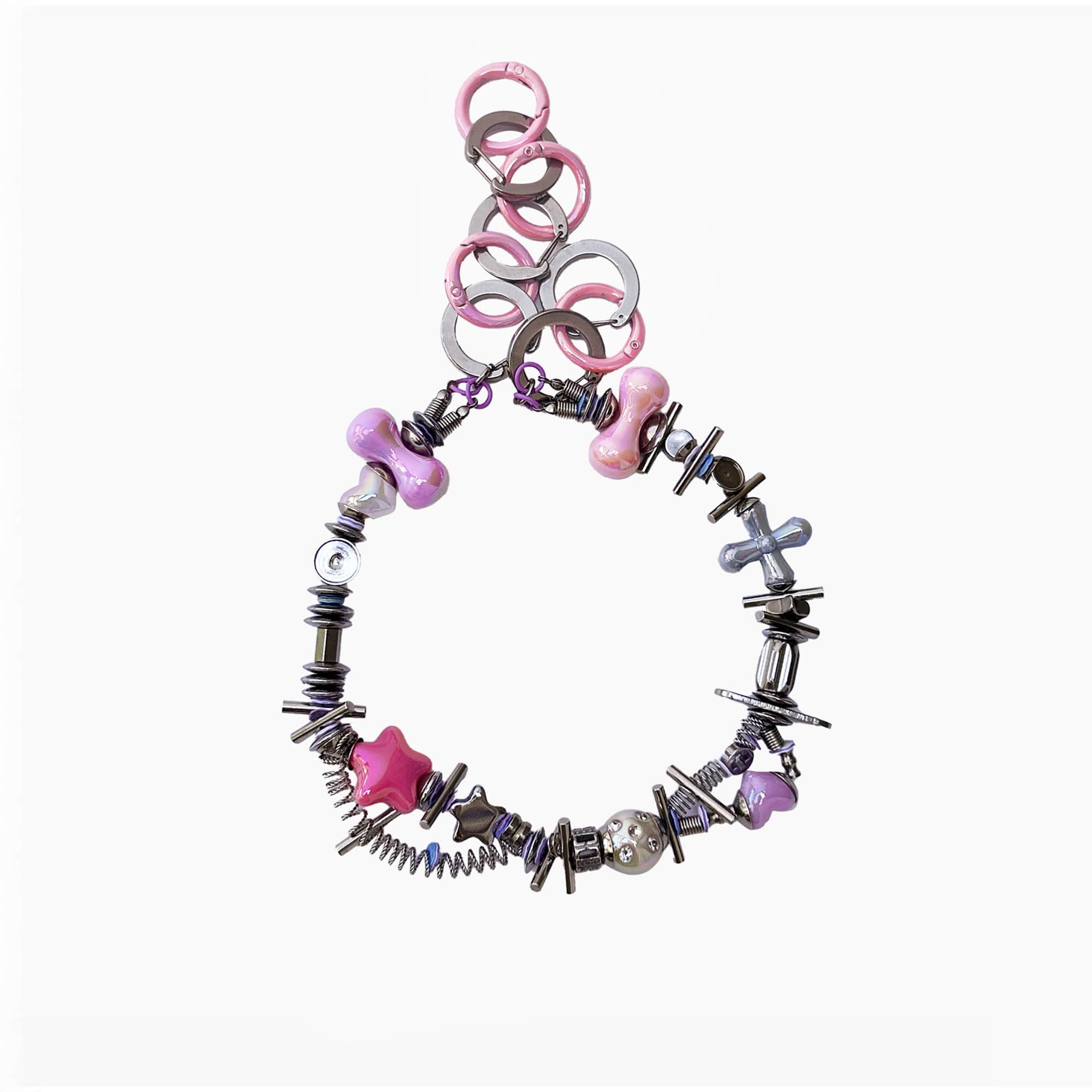 ILLUSORY Time Machine Coil-Link Necklace-Necklace-Pink-Free Shipping Leatheretro