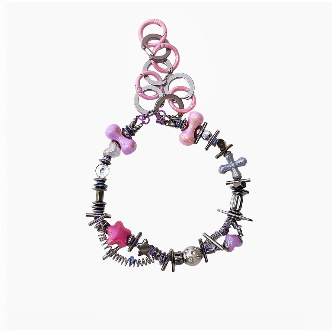 ILLUSORY Time Machine Coil-Link Necklace-Necklace-Pink-Free Shipping Leatheretro