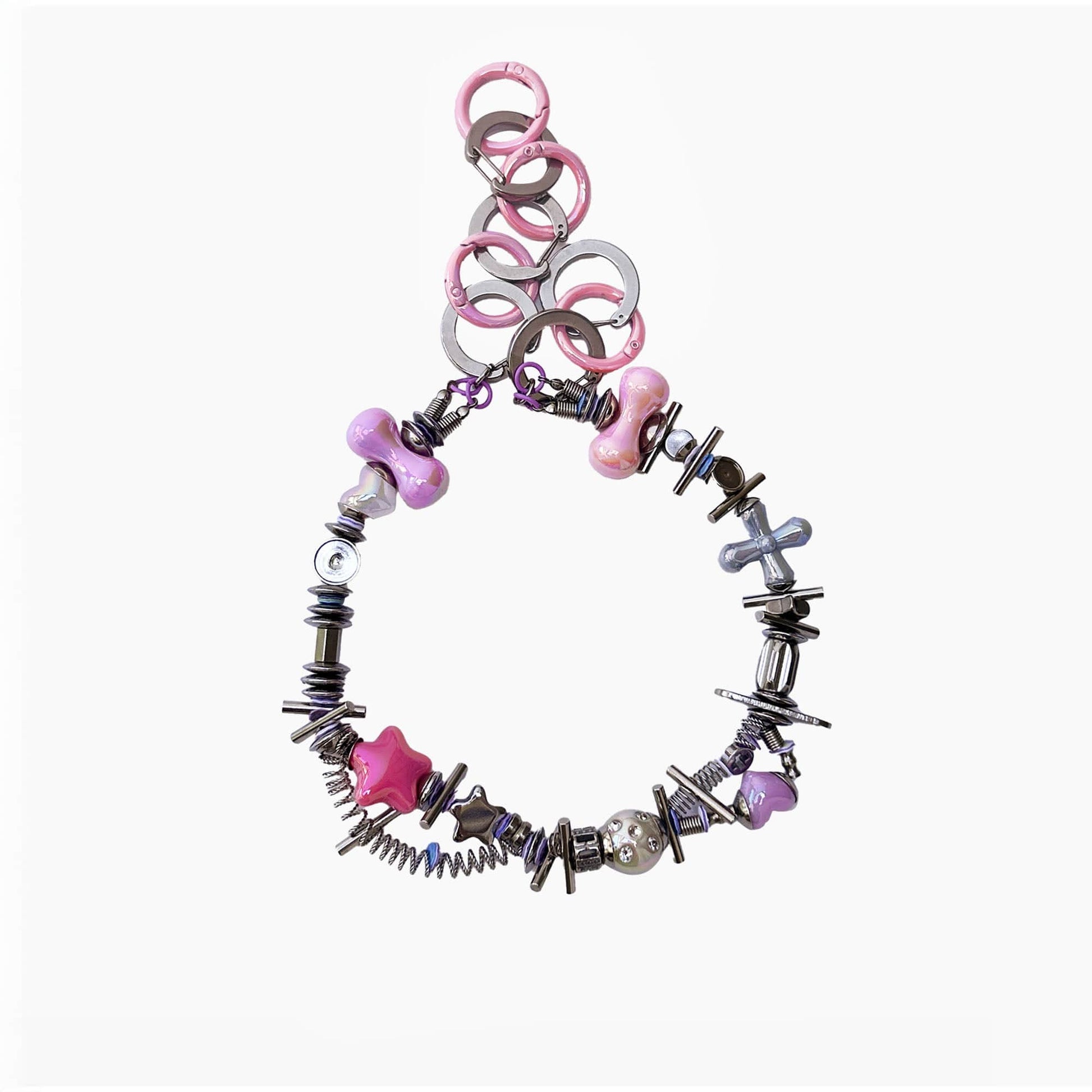 ILLUSORY Time Machine Coil-Link Necklace-Necklace-Pink-Free Shipping Leatheretro