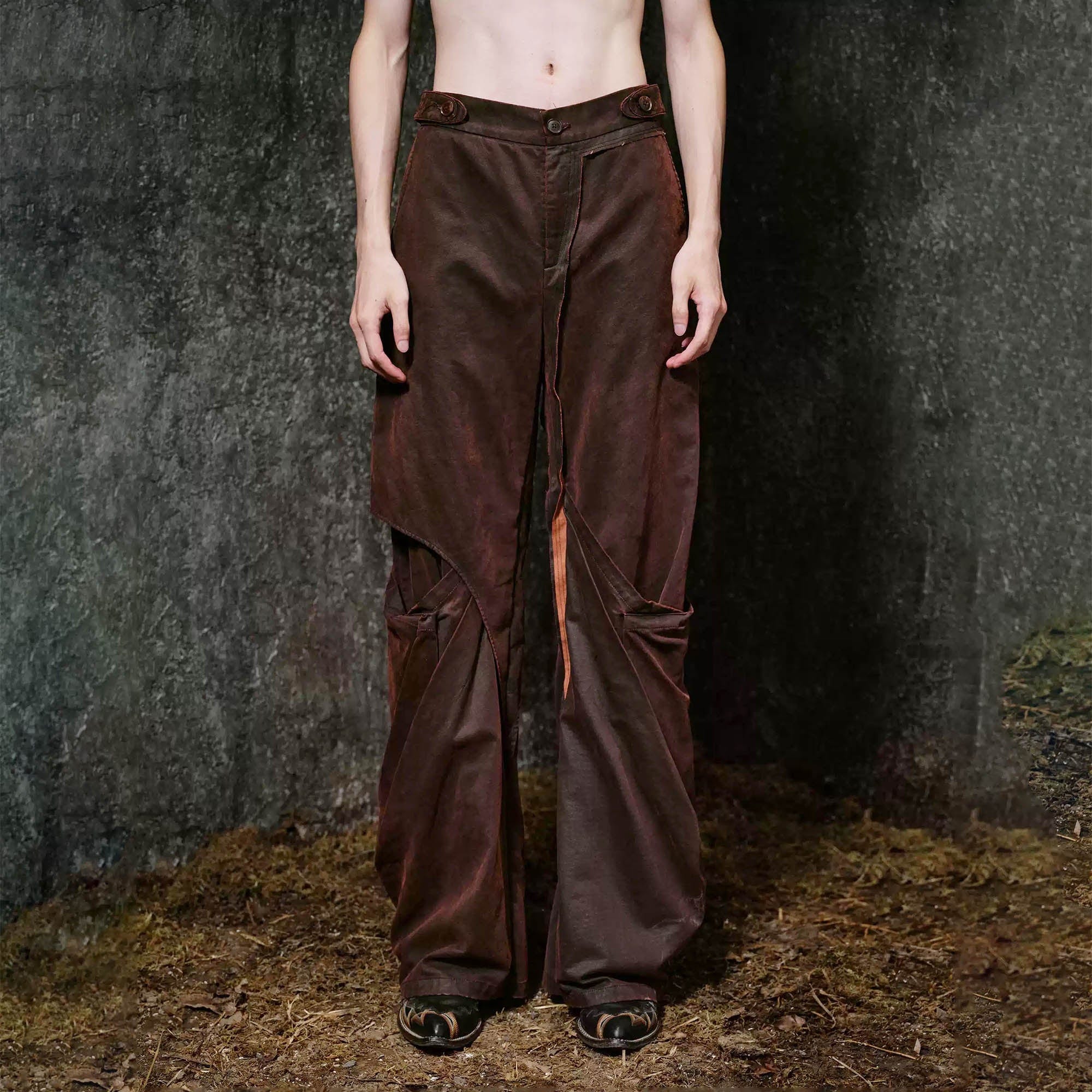 ILNya Nieternite Nifutur Weathered Coated Deconstructed Trousers-Pants-S(0)-Free Shipping Leatheretro