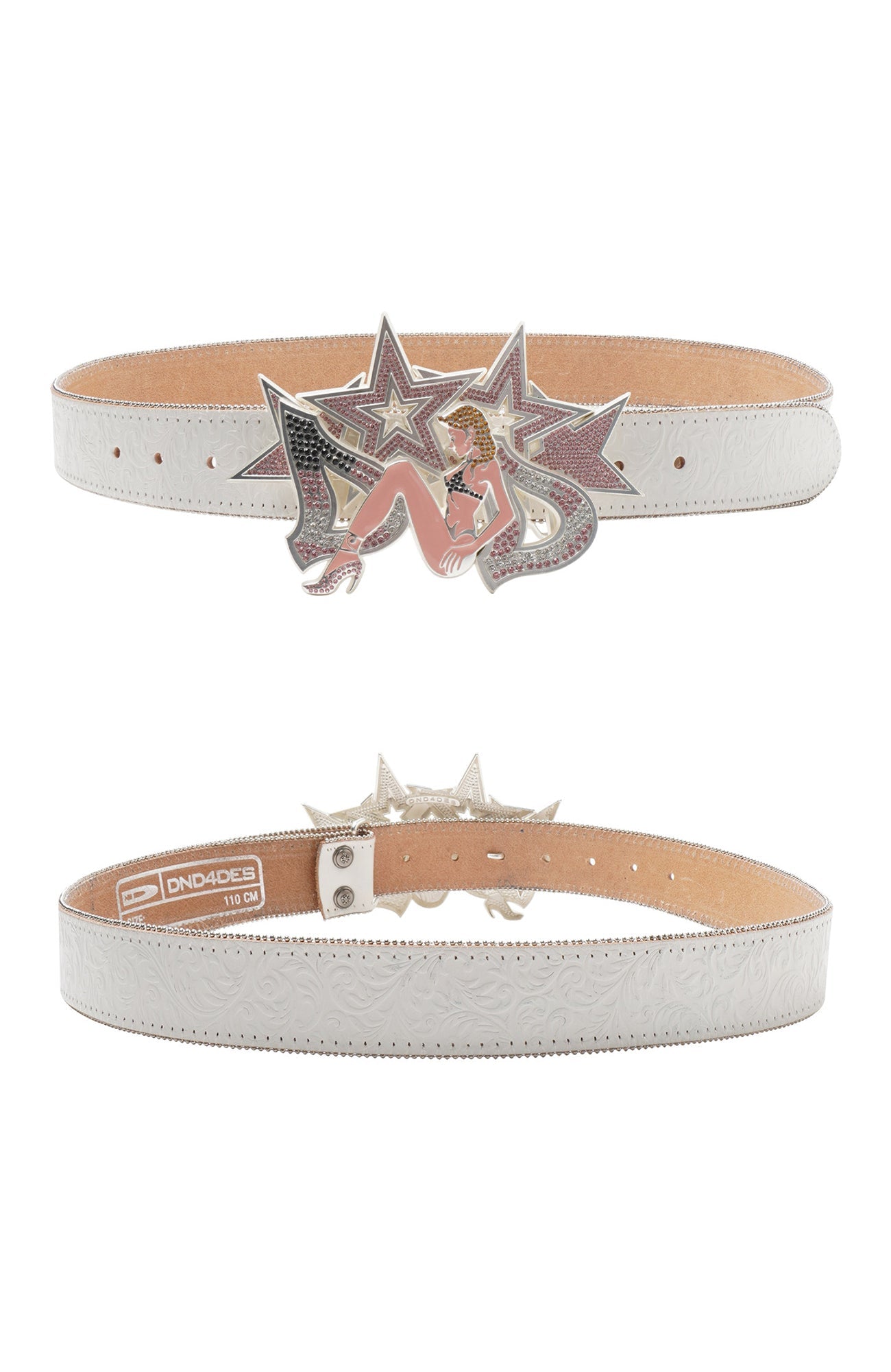 DND4DES Star Buckle Embossed Leather Belt-Accessories-Regular-Free Shipping Leatheretro