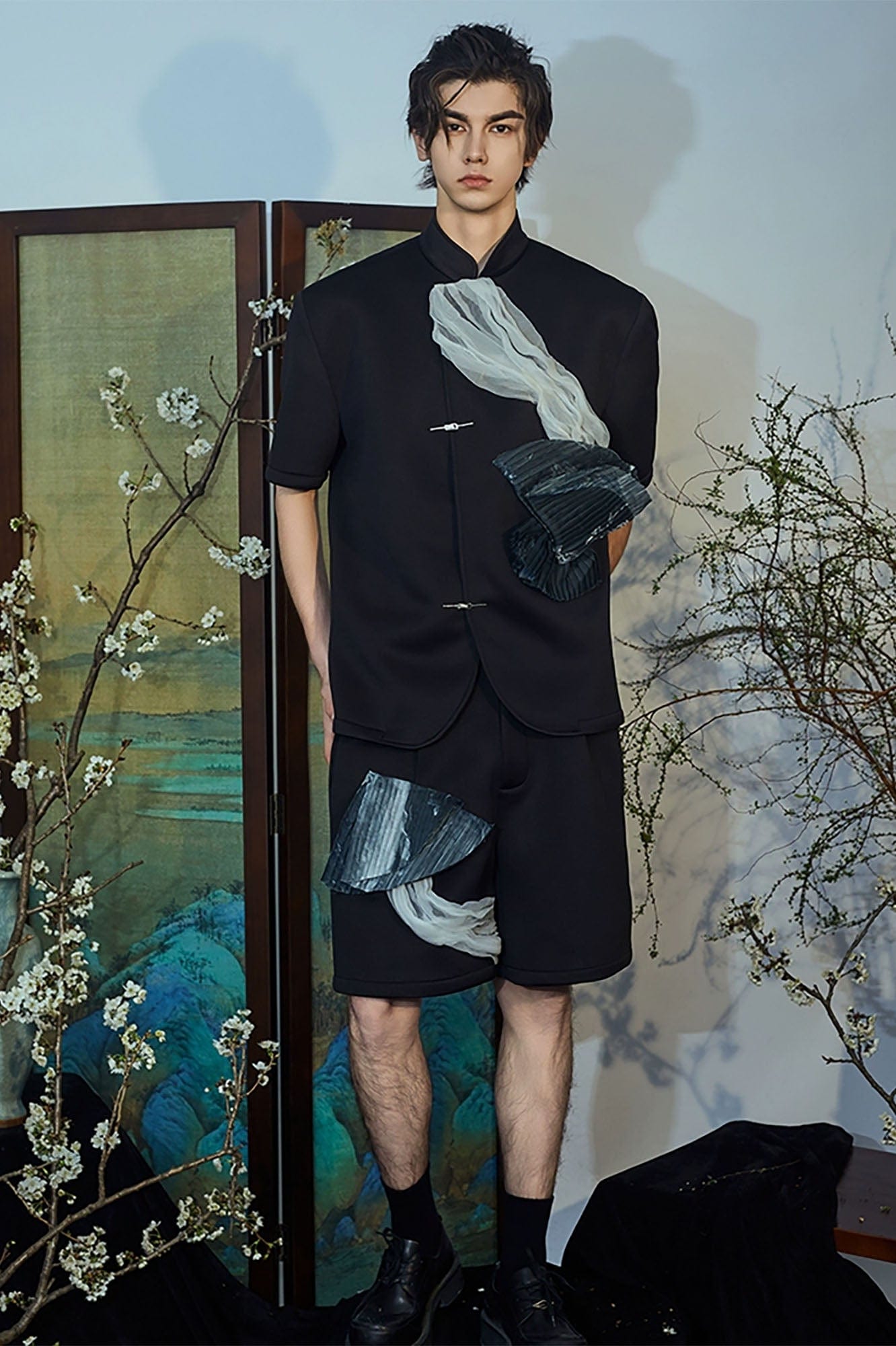 JIECHI Crinkled Tulle Layered Shorts-Shorts-M-Free Shipping Leatheretro