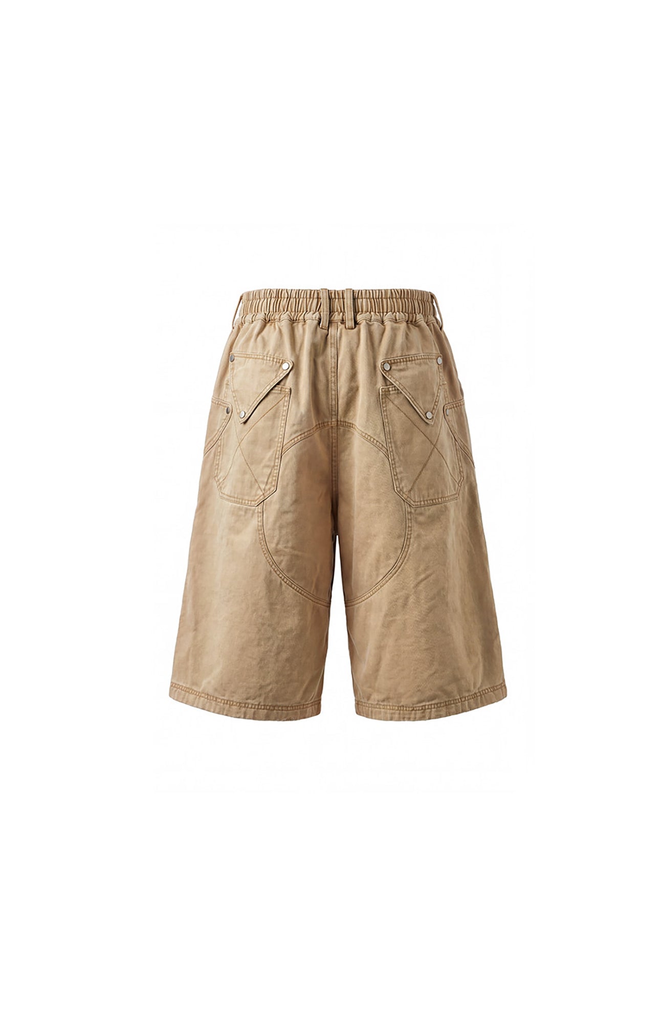 DND4DES Geometric Panel Studded Wide-Leg Shorts-Shorts-S (Preorder)-Free Shipping Leatheretro