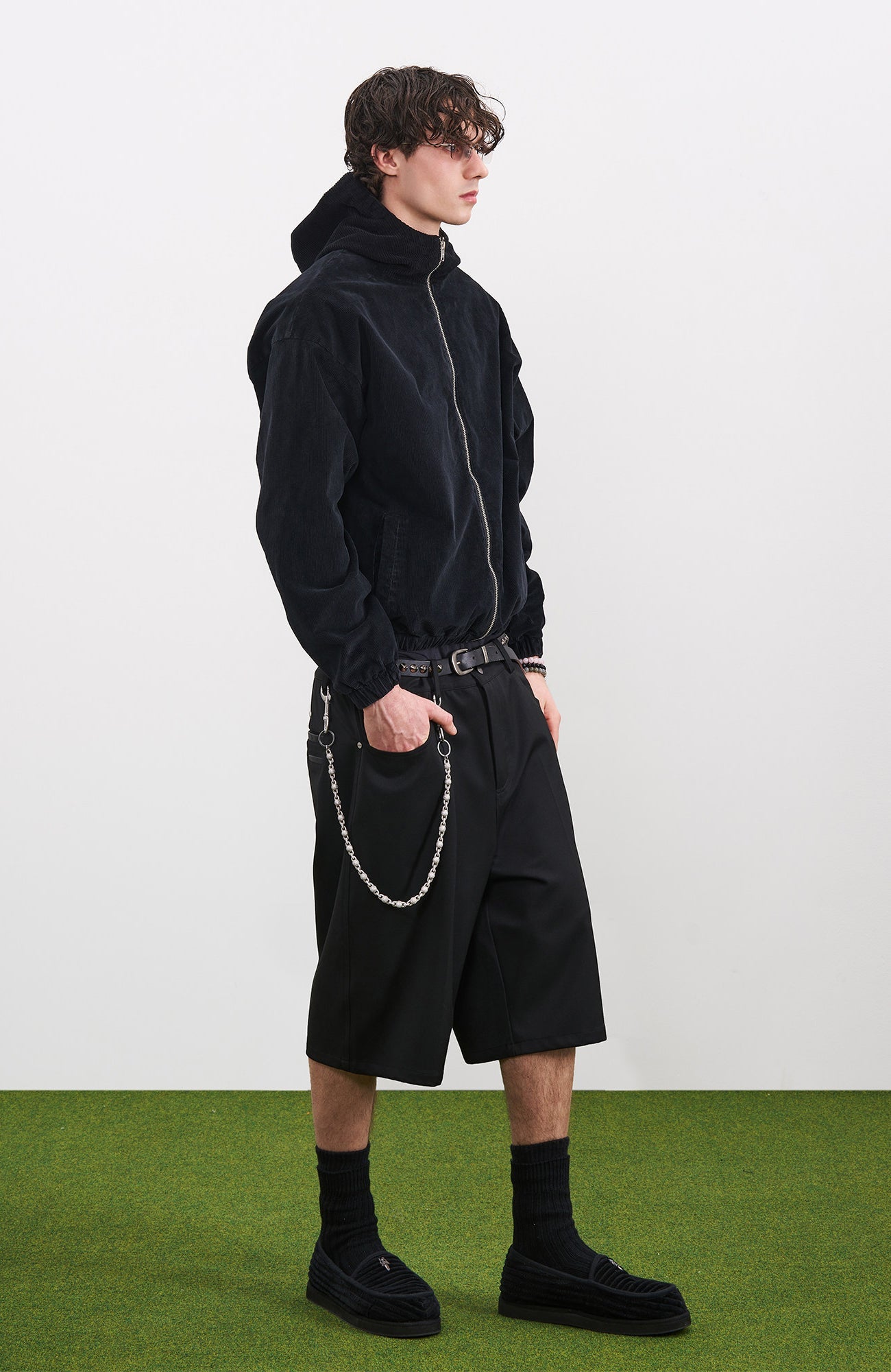 PMW Washed Corduroy Zip-Up Hoodie-Jacket-S-Free Shipping Leatheretro