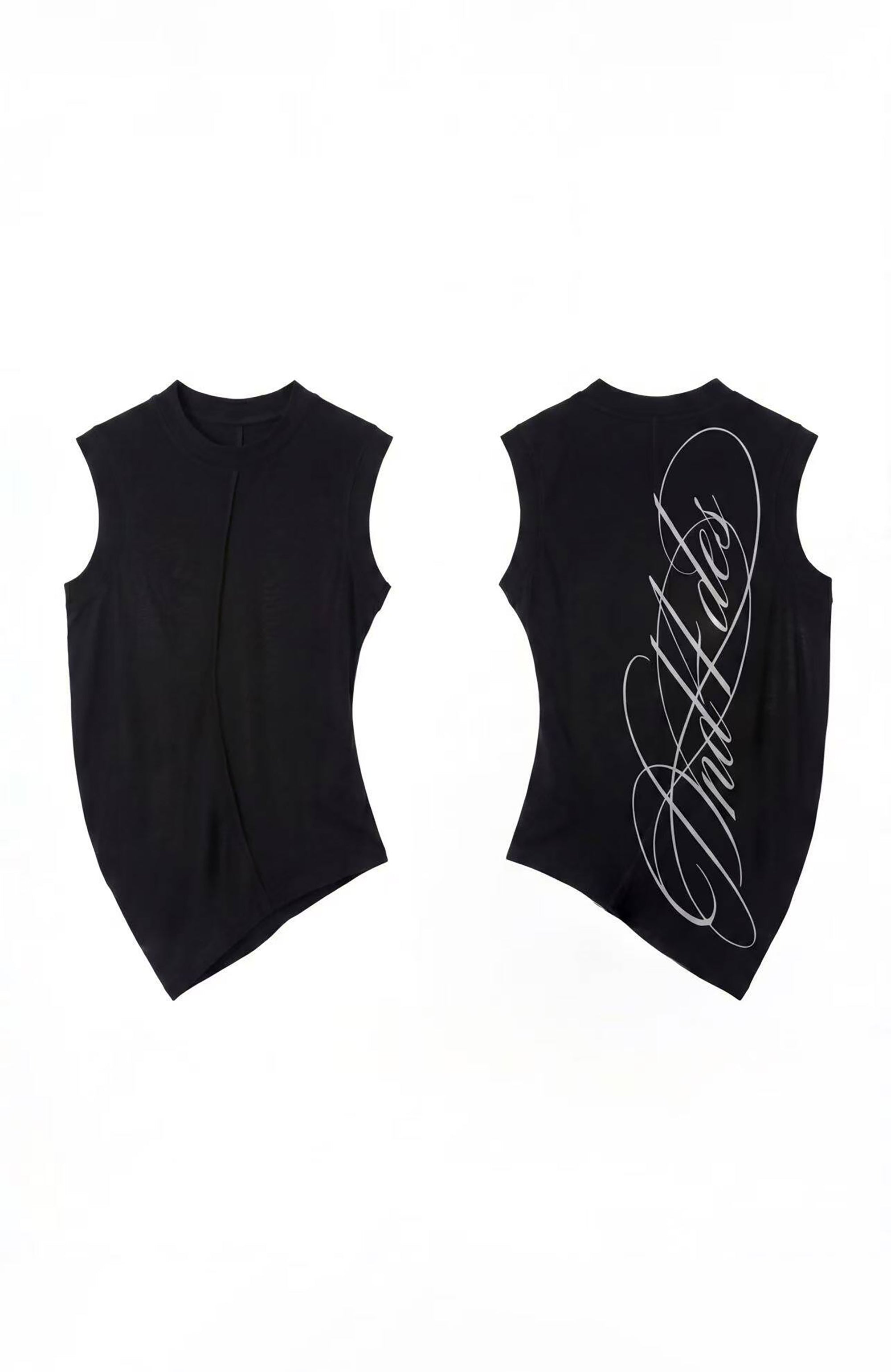 DND4DES Gothic Script Tank Top-Tank Top-S (Preorder)-Black-Free Shipping Leatheretro