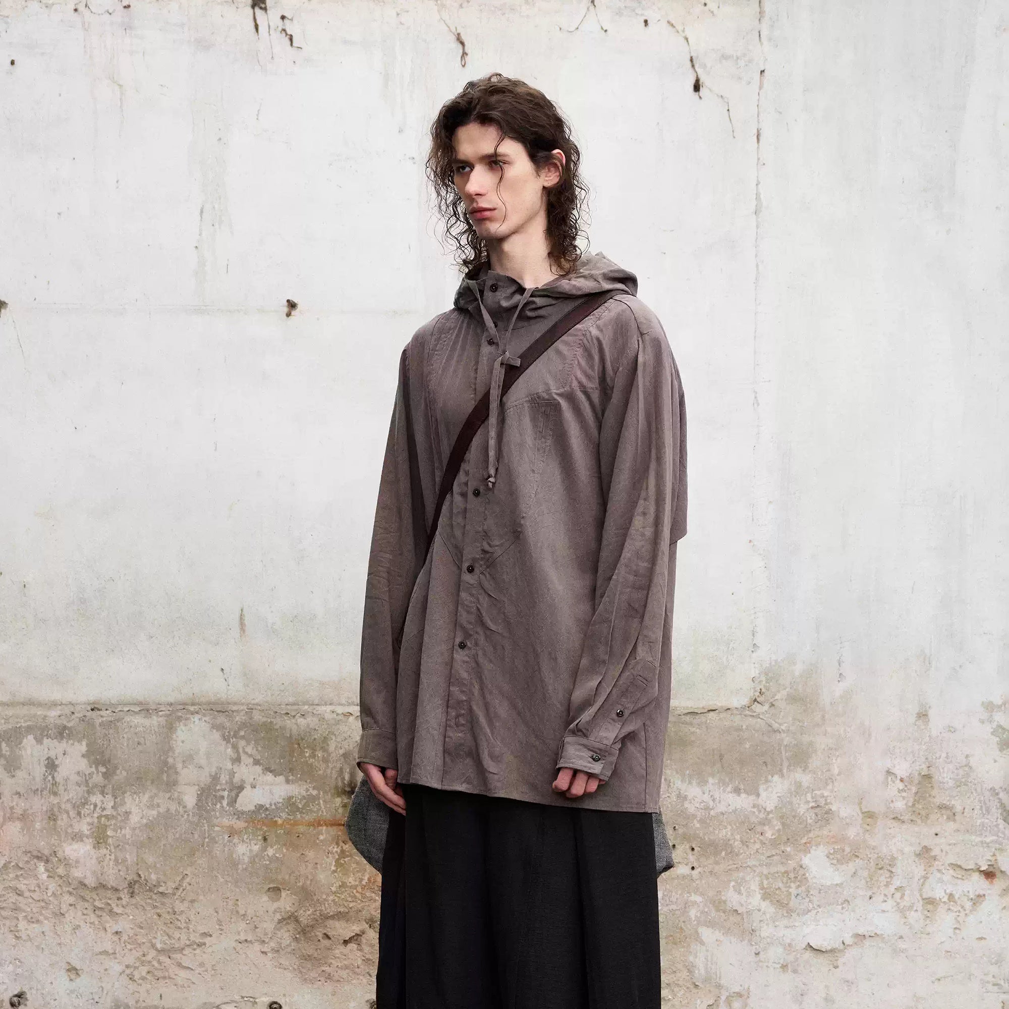 ILNya Nieternite Nifutur Draped Hooded Overshirt-Shirt-S(0)-Free Shipping Leatheretro