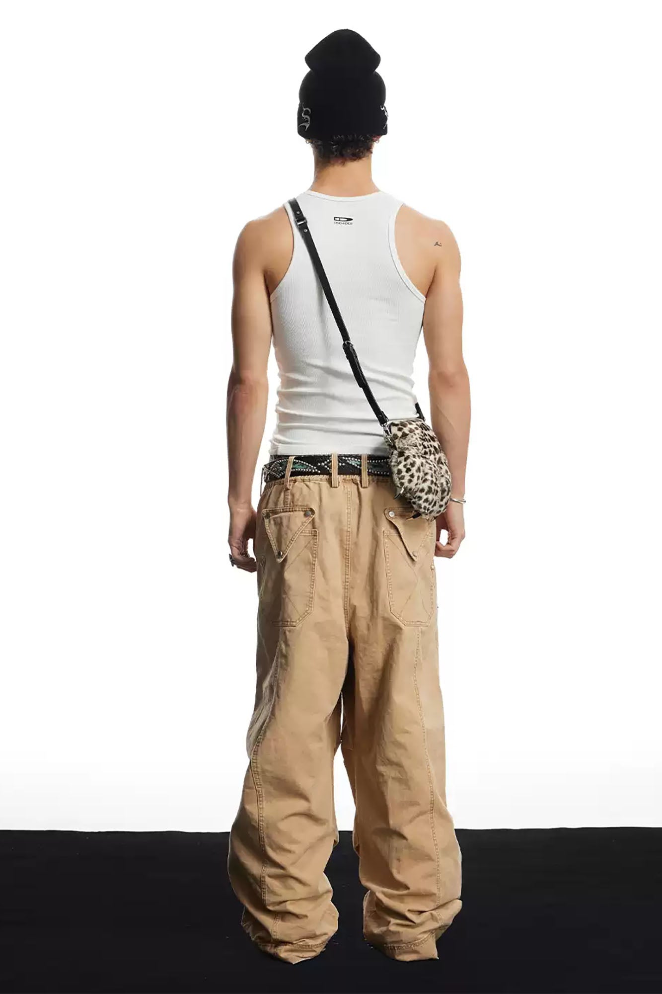 DND4DES Geometric Panel Studded Wide-Leg Pants-Pants-S (Preorder)-Free Shipping Leatheretro