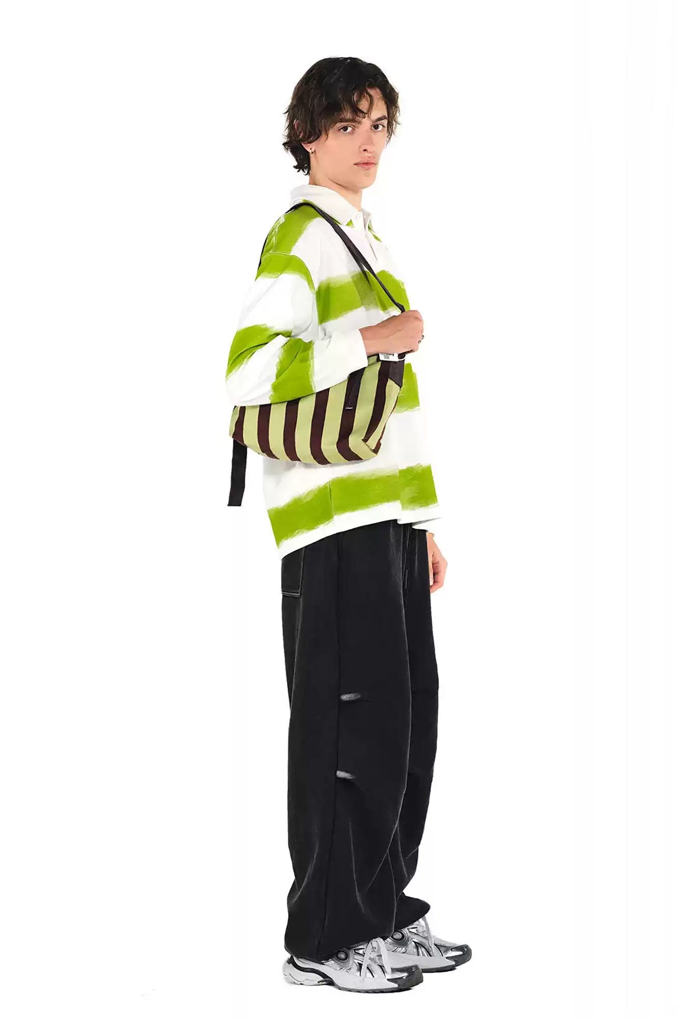 OVERLAPS Crinkled Oversized Parachute Sweatpants-Pants-S-Free Shipping Leatheretro