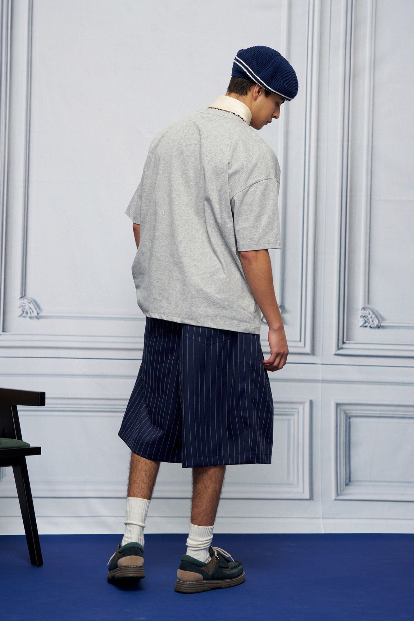 UNLIMITED MOTE Pleated Wide-Leg Drawstring Shorts Stripe-Shorts-S-Free Shipping Leatheretro