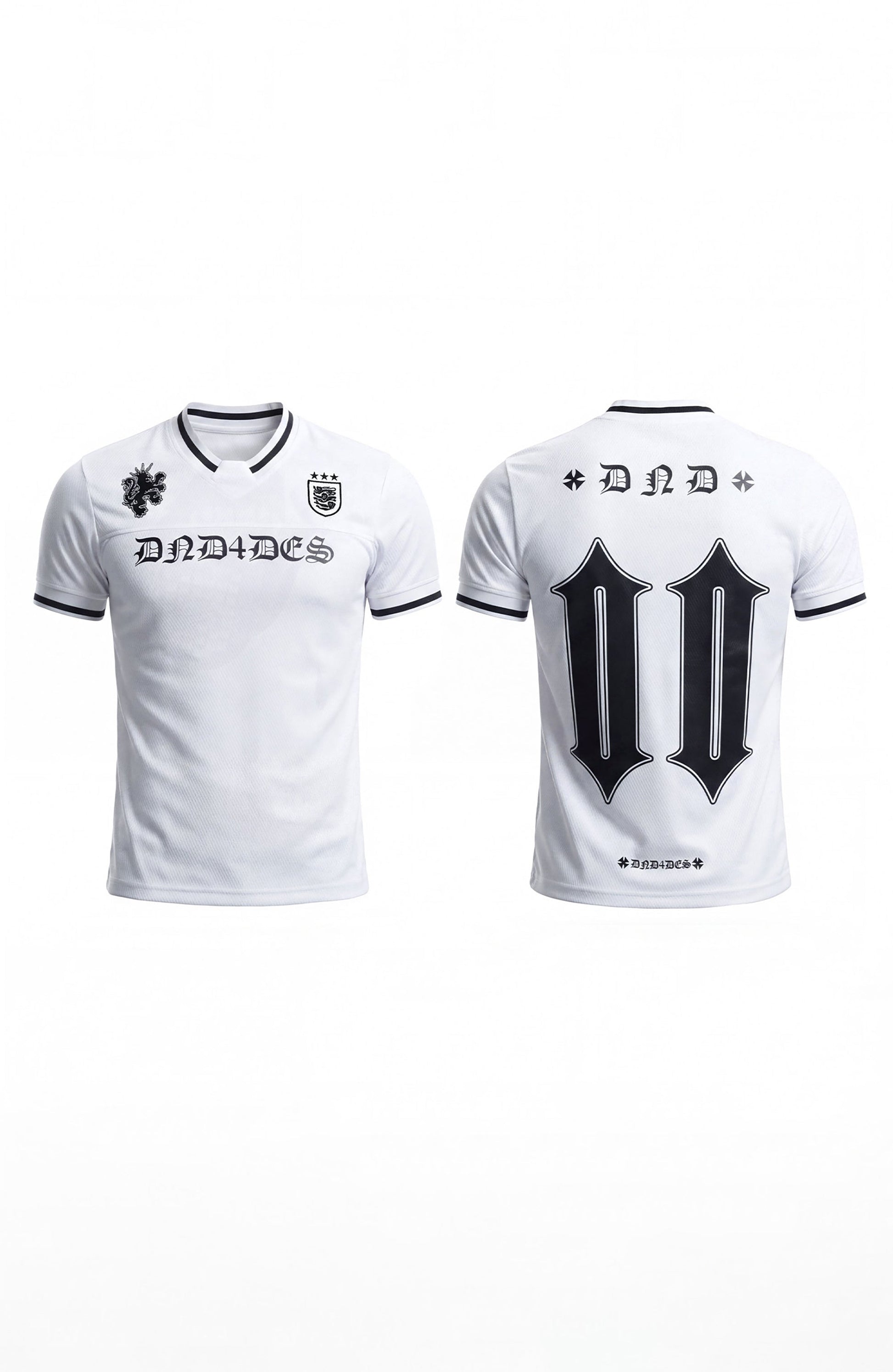 DND4DES Gothic Letter V-Neck Jersey T-Shirt-T Shirt-S (Preorder)-Free Shipping Leatheretro