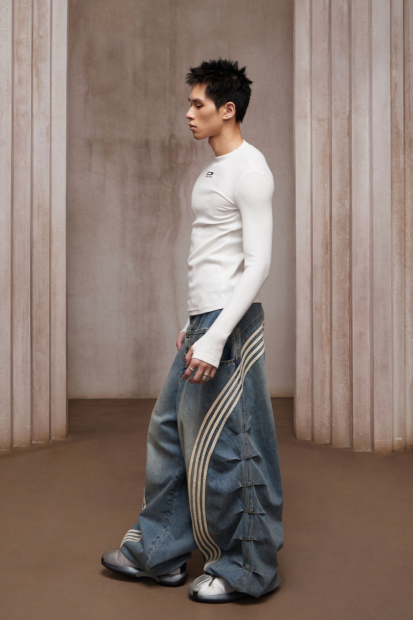 DND4DES Bullet LOGO Graphic Long-Sleeve Tee-L/S Tee-S-Black-Free Shipping Leatheretro