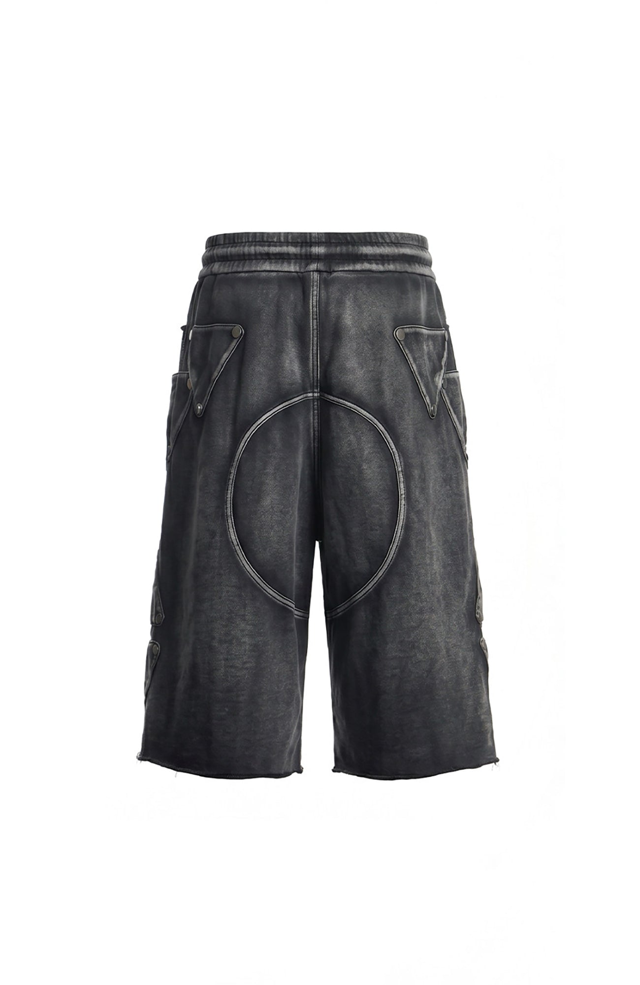 DND4DES Washed Geometric Panel Shorts-Shorts-S (Preorder)-Free Shipping Leatheretro