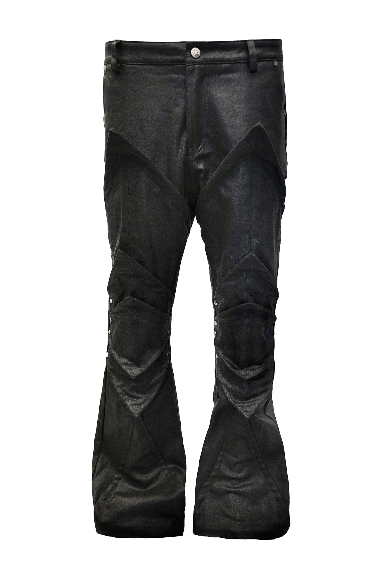 SSIN7 Shapeable Armored Waxed Flared Jeans-Jeans-S / 31"-Free Shipping Leatheretro