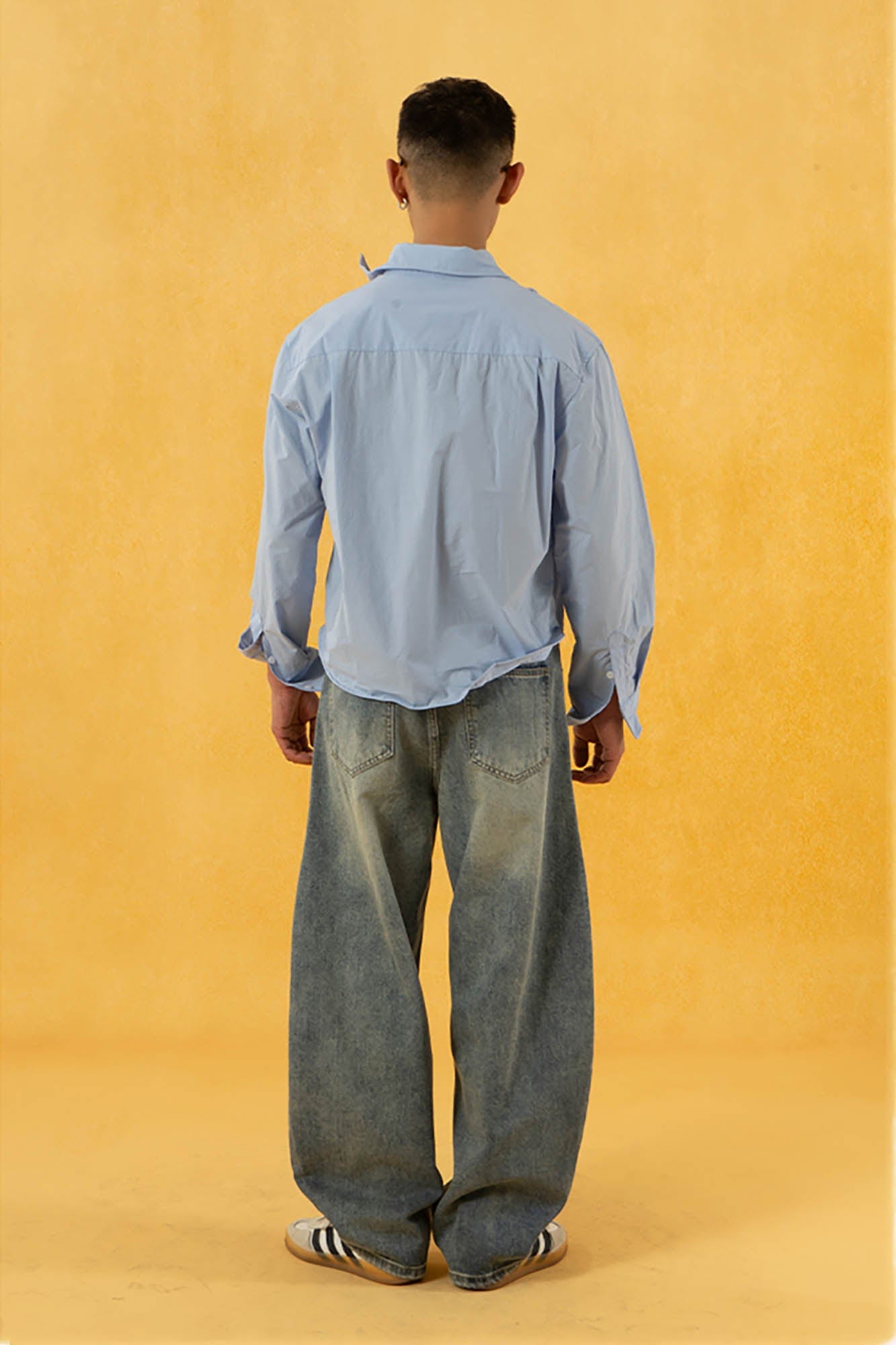 CLP Retro Washed Curved Jeans-Pants-Blue-S-Free Shipping Leatheretro