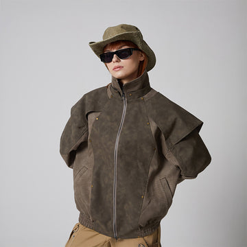 ERROR CODE ROBOT Armored Layered PU & Suede Panel Jacket-Jacket-S-Free Shipping Leatheretro