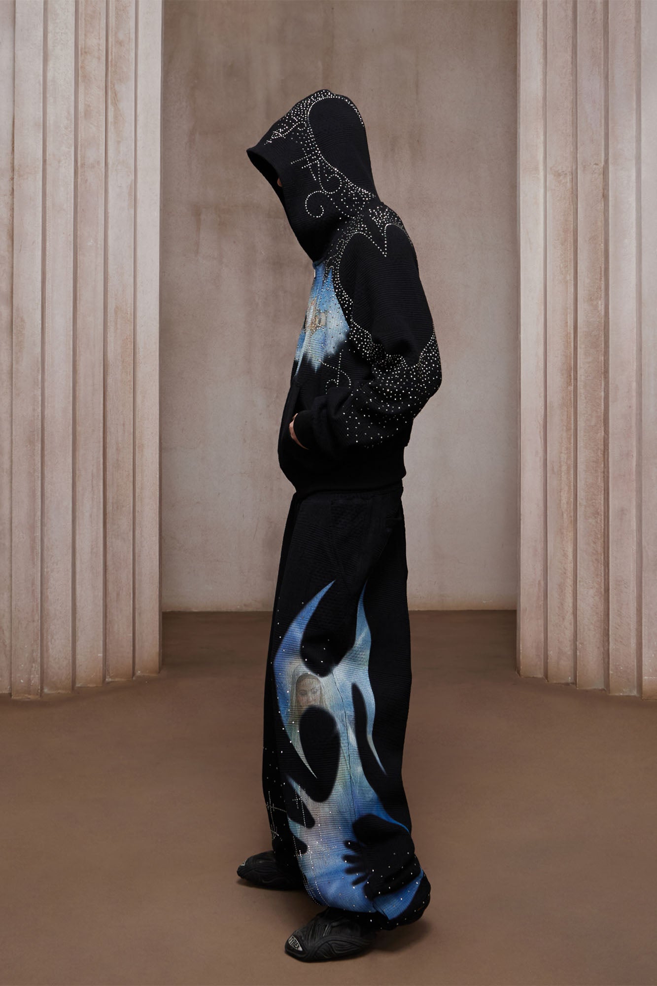 DND4DES Diamond Airbrush Zip-Up Hoodie-Jacket-S-Black-Free Shipping Leatheretro