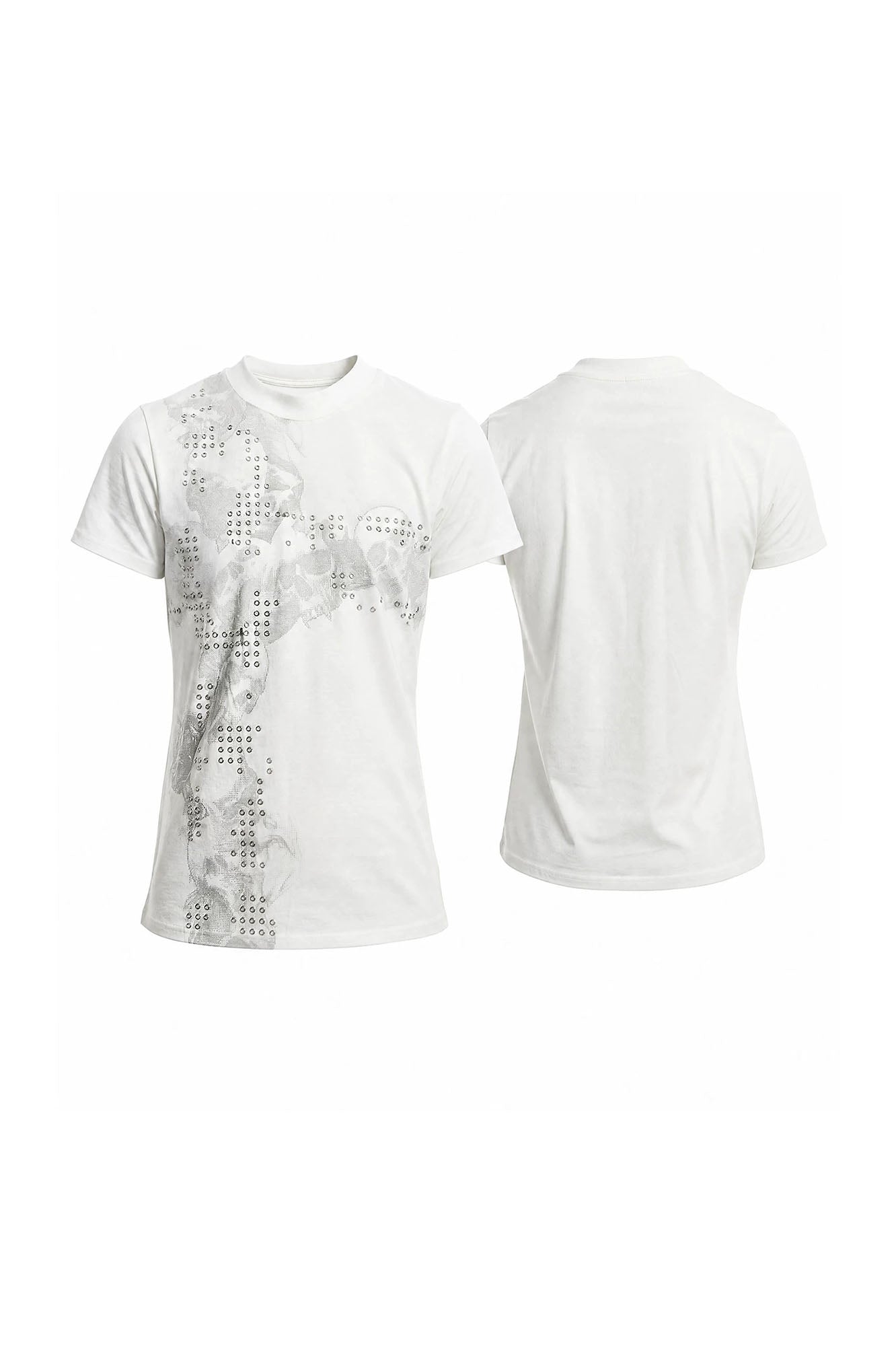DND4DES Rivet Cross Graphic T-Shirt-T Shirt-S-White-Free Shipping Leatheretro