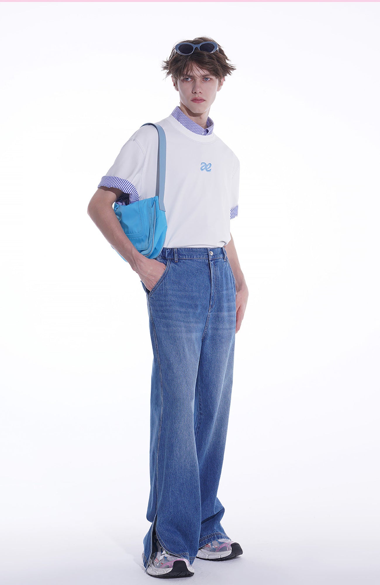 TIWILLTANG Side-Cut Oversized Jeans-Jeans-S-Blue-Free Shipping Leatheretro