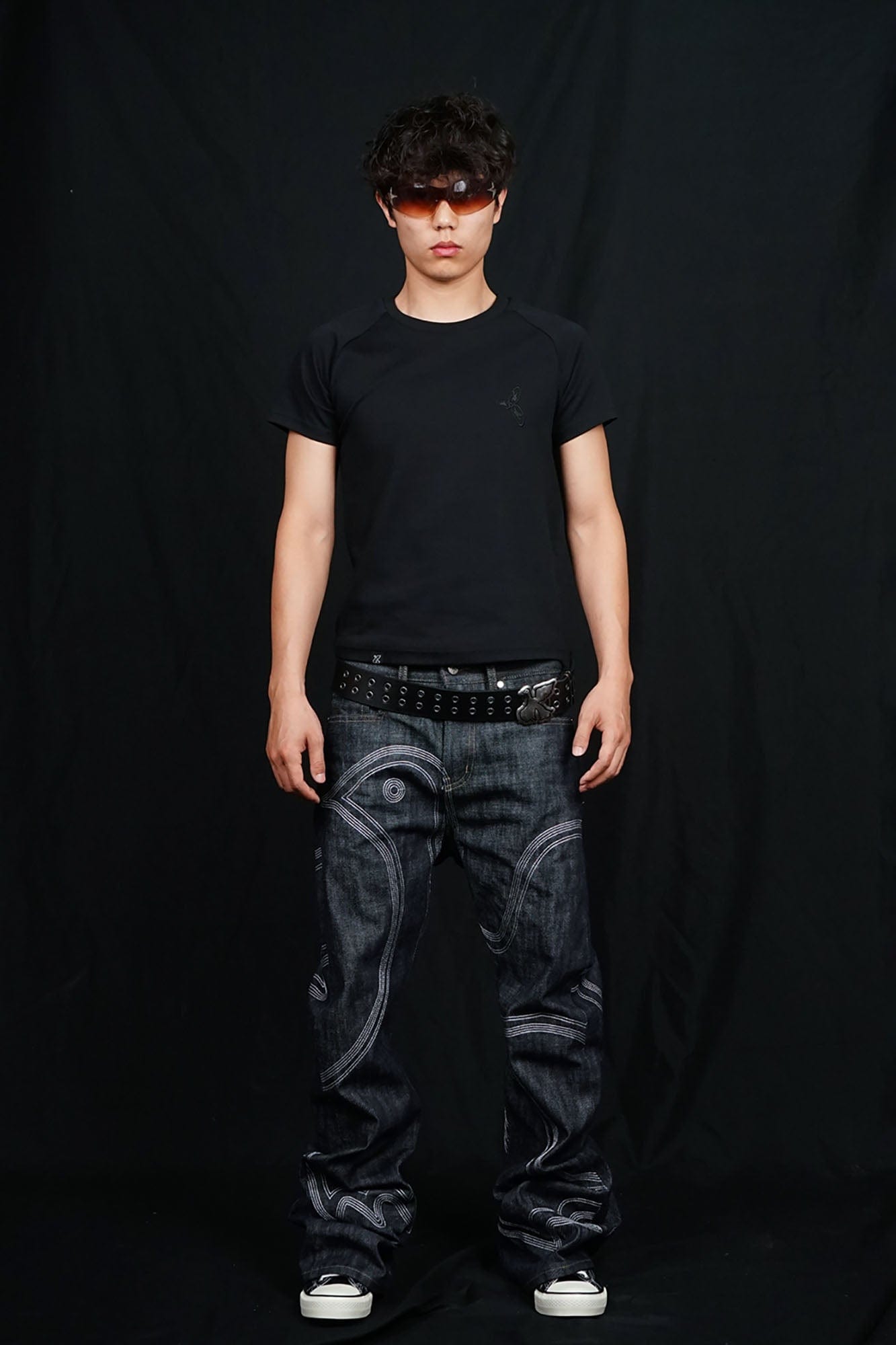 VINKID Embroidered Dove Stitched Selvedge Jeans-Jeans-S-Free Shipping Leatheretro