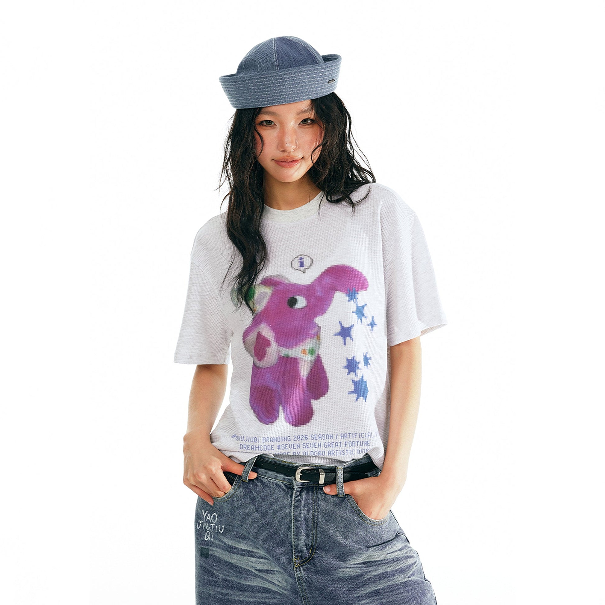 1997 POSTOFFICE Pixel Graphic T-Shirt-T Shirt-S (Preorder)-White-Free Shipping Leatheretro