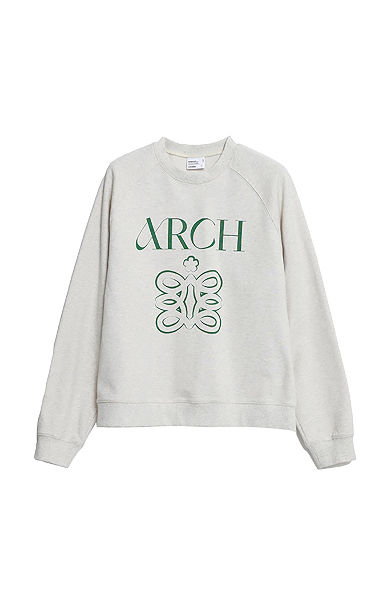 ROARINGWILD A ARCH Collegiate Loopback Raglan Sweatshirt-Sweatshirt-XS-Light Gray-Free Shipping Leatheretro