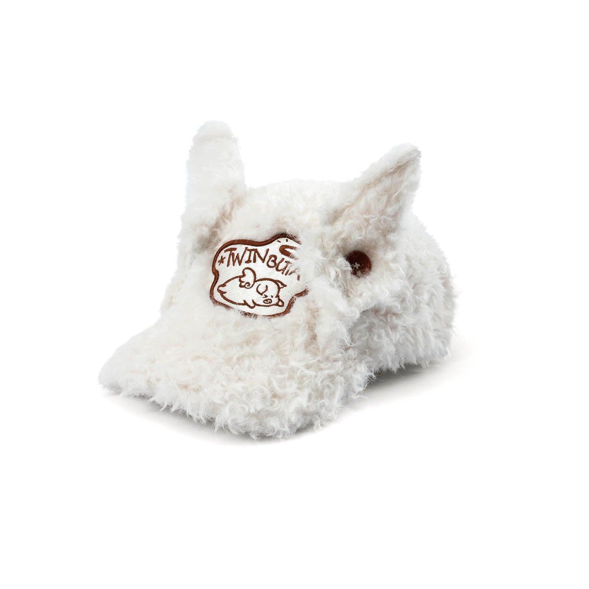 TWINBUTA Furry Ear Embroidered Cap White-Hat, Cap, Beanie-One size-Free Shipping Leatheretro