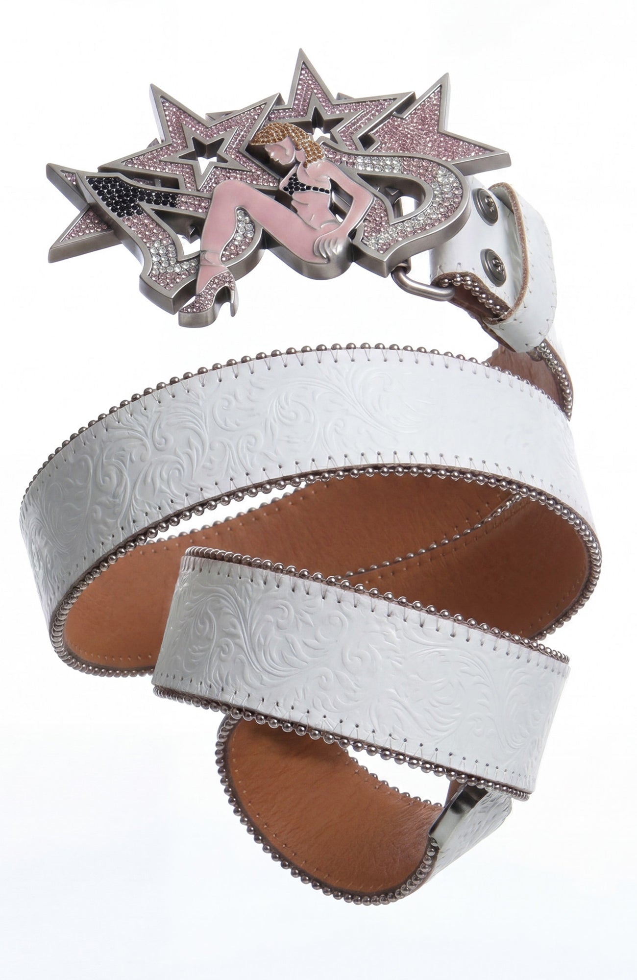 DND4DES Star Buckle Embossed Leather Belt-Accessories-Regular-Free Shipping Leatheretro
