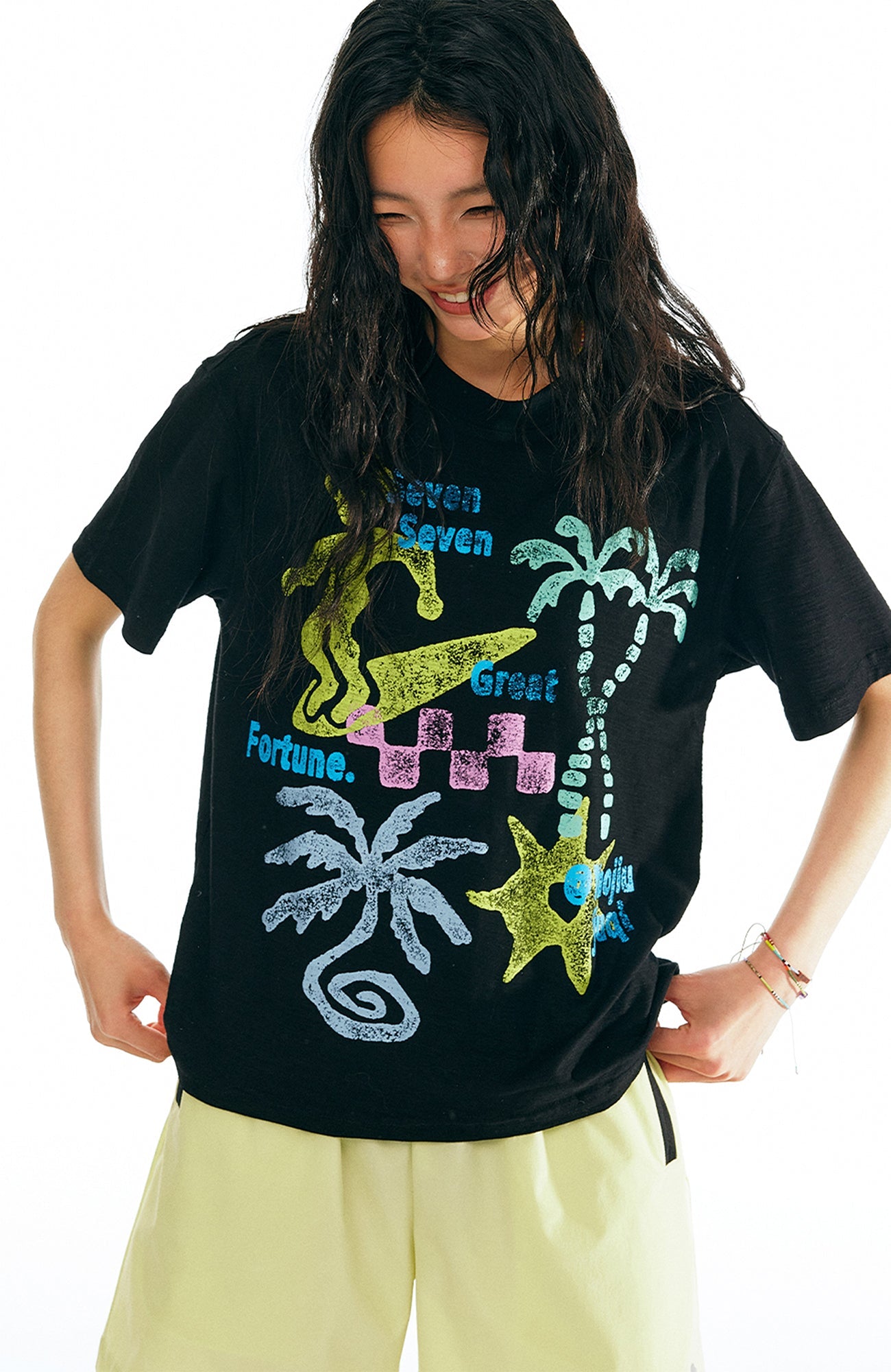 1997 POSTOFFICE Tropical Graphic T-Shirt-T Shirt-S (Preorder)-Black-Free Shipping Leatheretro