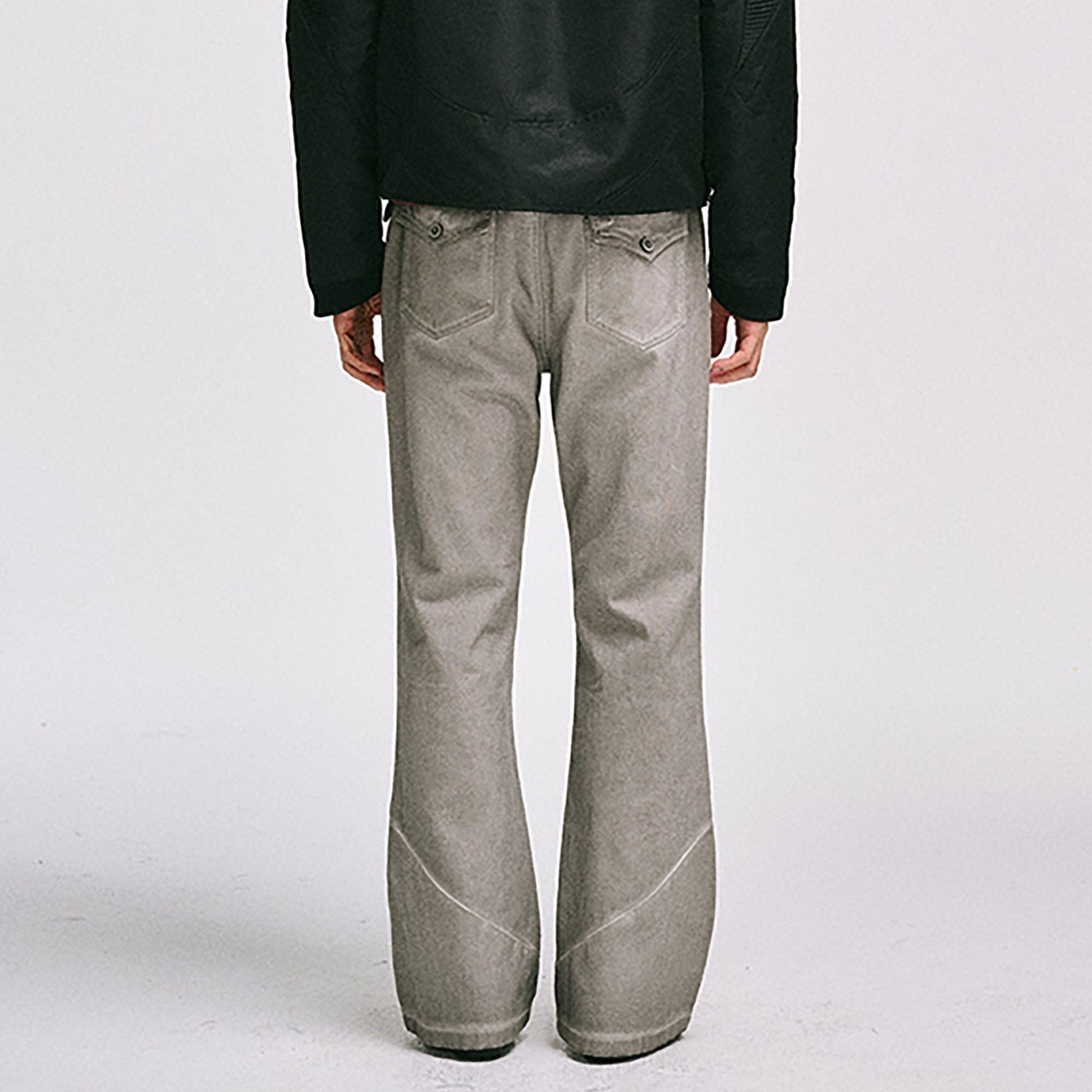 CATSSTAC Crosscut Washed Denim Pants-Jeans-M-Black-Free Shipping Leatheretro