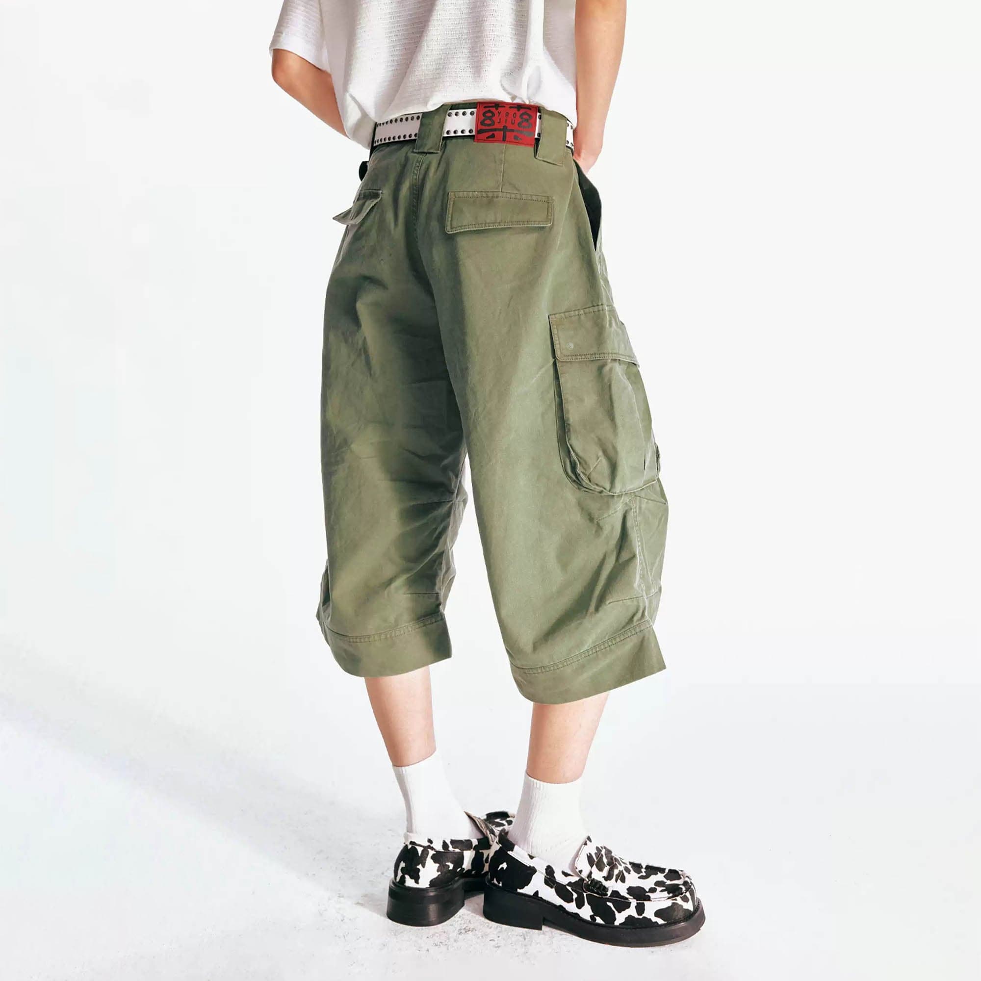 1997 POSTOFFICE Flare Hem Cargo Shorts-Shorts-S-Free Shipping Leatheretro