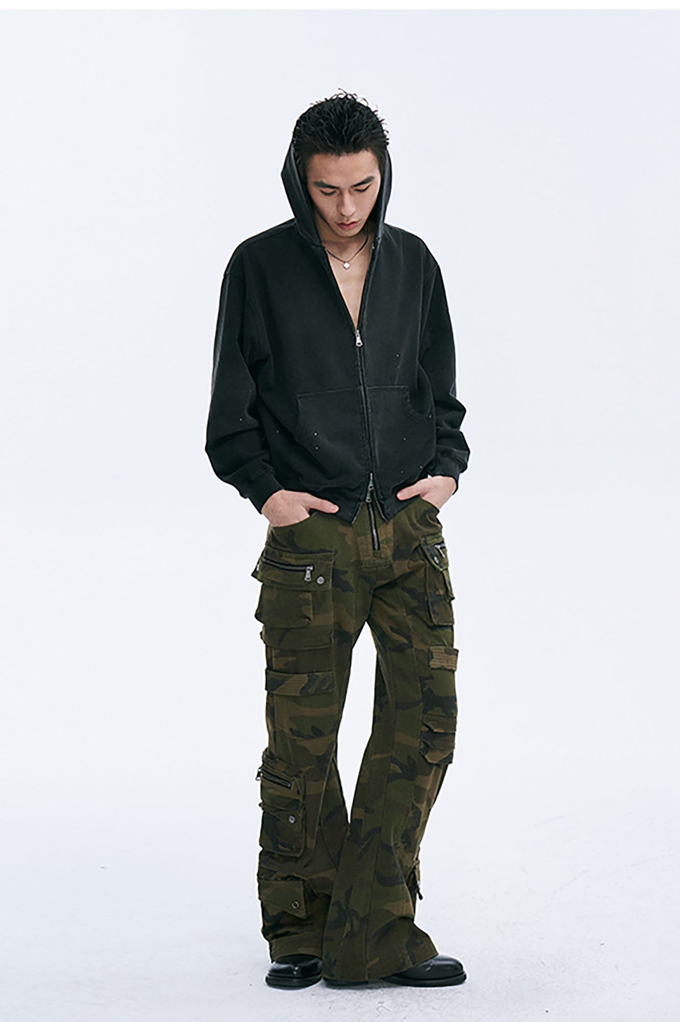 CATSSTAC Multi-Pocket Camo Cargo Pants-Pants-M-Free Shipping Leatheretro