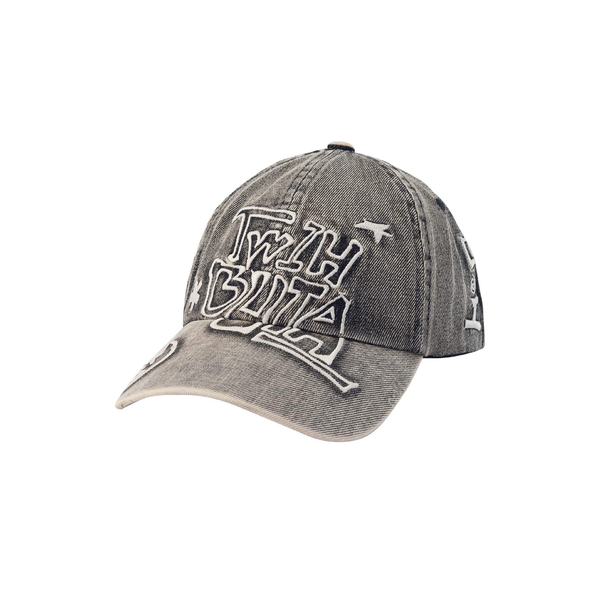 TWINBUTA Washed Embroidered LOGO Denim Cap-Hat, Cap, Beanie-One size-Free Shipping Leatheretro