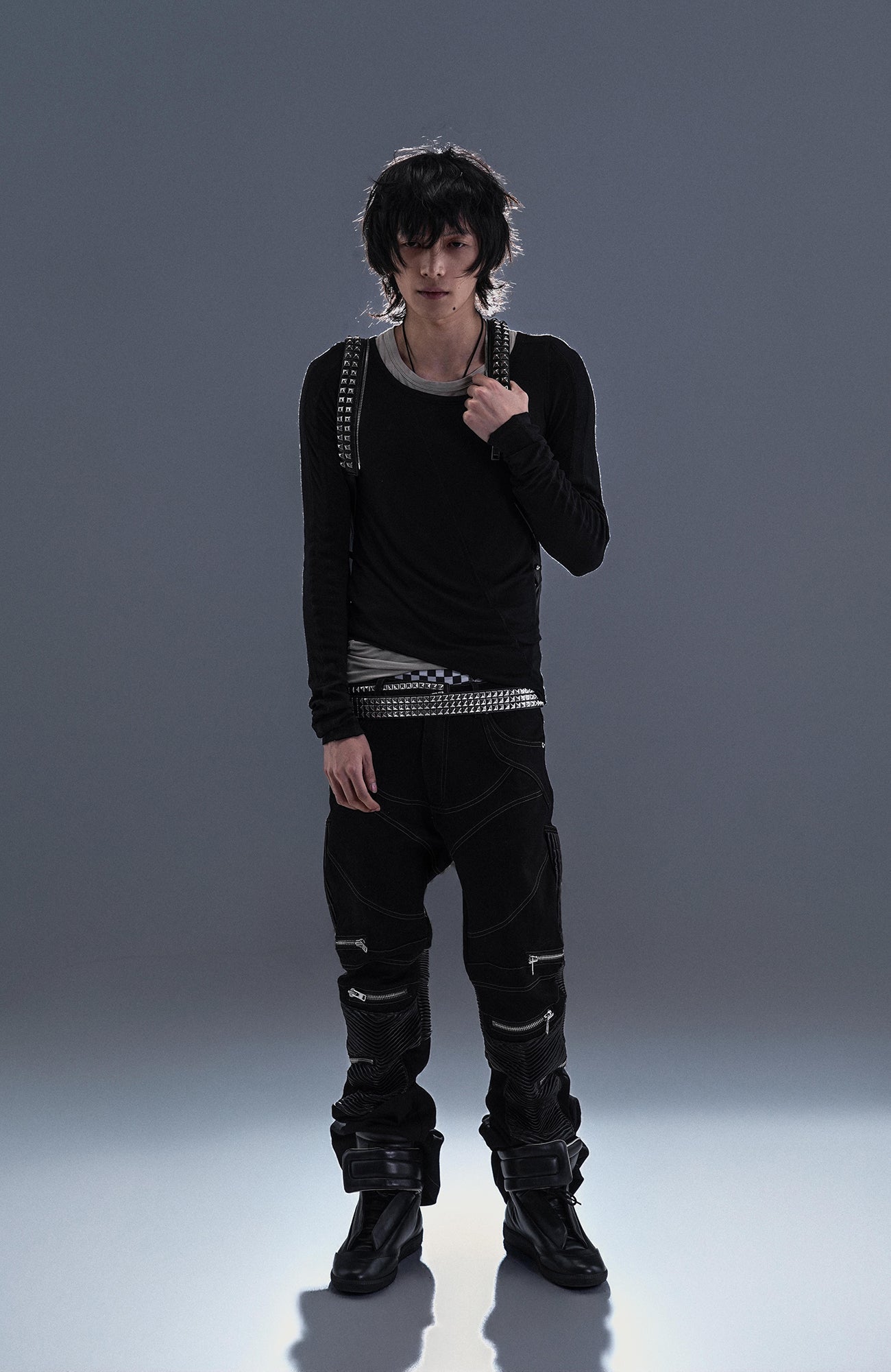 PCCVISION Multi-Zip Stitched Slim Pants-Pants-XS-Free Shipping Leatheretro